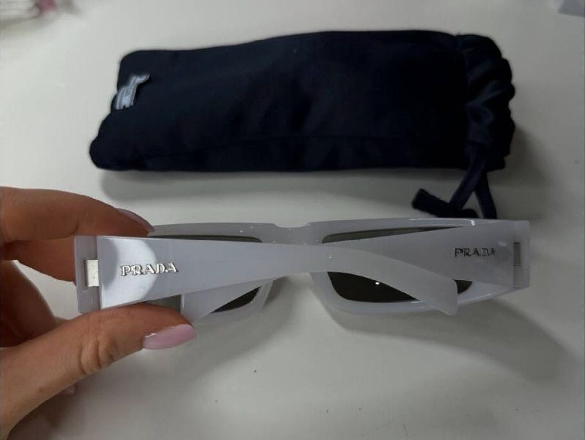 Prada PRADA Raf Simons Chrome Lenses Wrap Logo Sunglasses SPR29Y Size ONE SIZE - 6 Thumbnail
