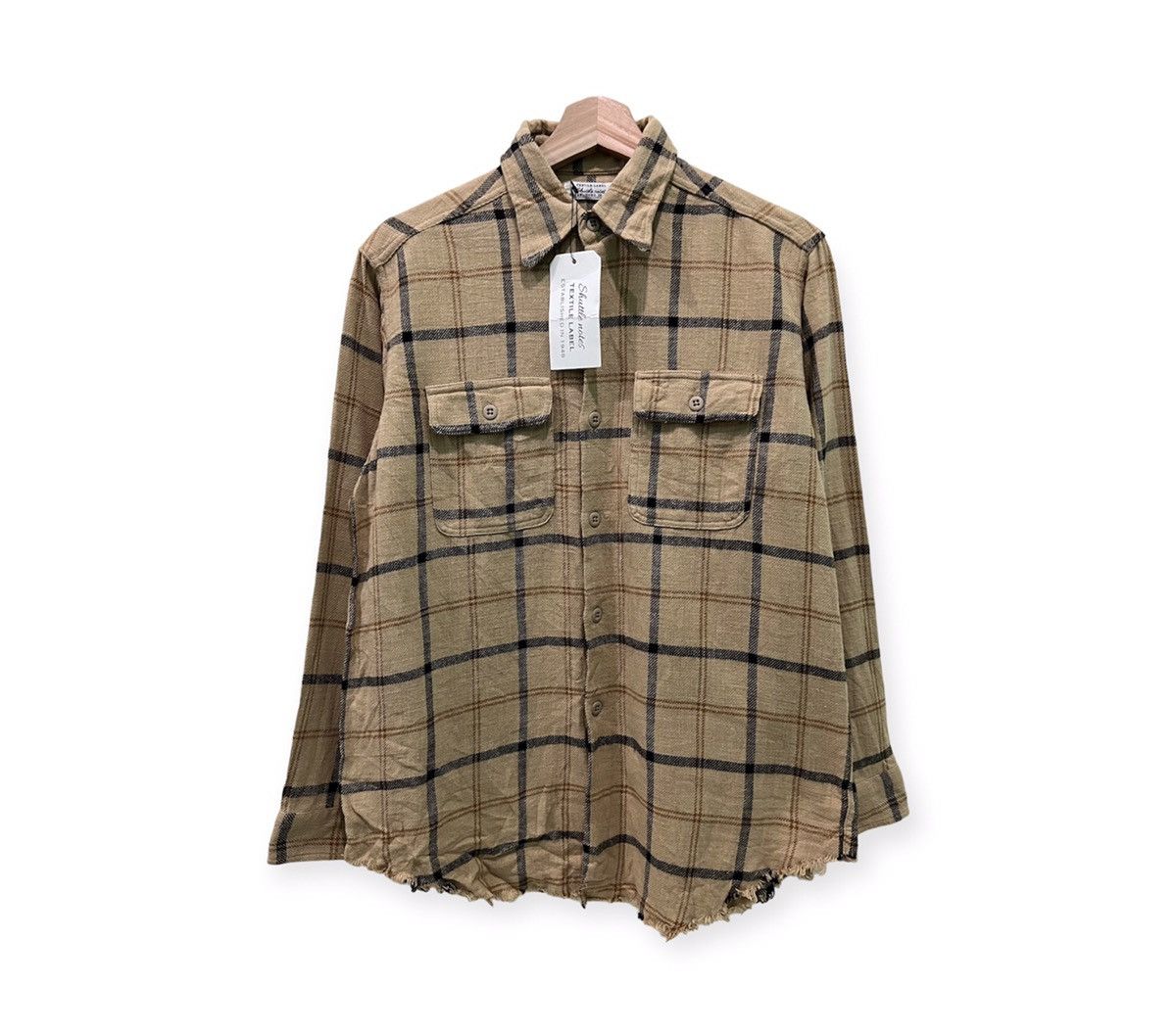 Union Made Japanese Brand Shuttle Notes Distress Design Flannel Shirt ...