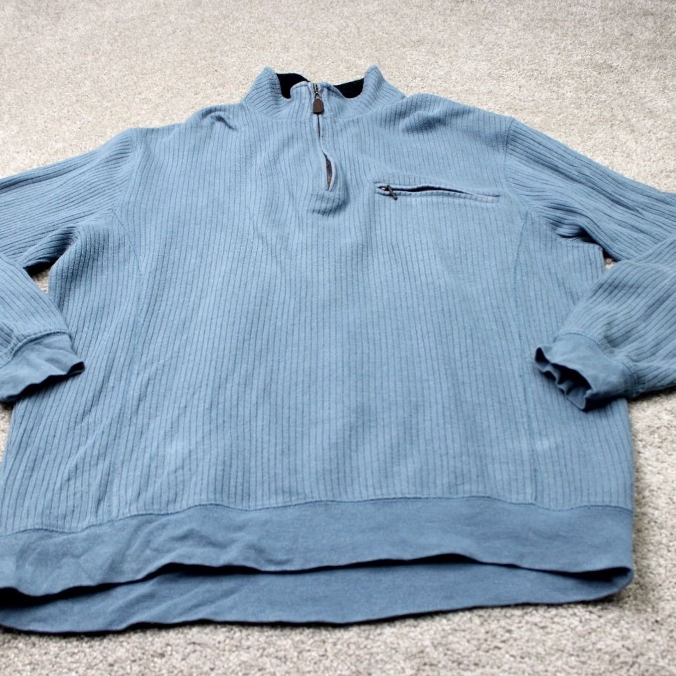 Pendleton Pendleton Mens Large Blue 1/4 Zip Sweatshirt Long Sleeve Pullover Cotton/Poly Size US L / EU 52-54 / 3 - 3 Thumbnail