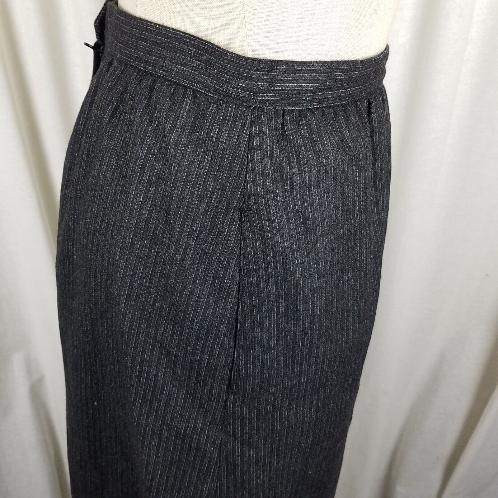 Vintage Vtg Sasson Pinstripe Wool Pencil Skirt Blazer Jacket Suit 10 Size L / US 10 / IT 46 - 6 Thumbnail
