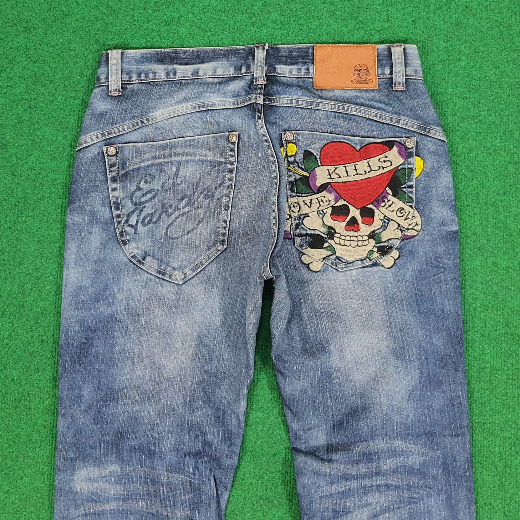 Ed Hardy Vintage Ed Hardy love Kills Slowly Embroidery Jeans Size US 31 - 2 Thumbnail