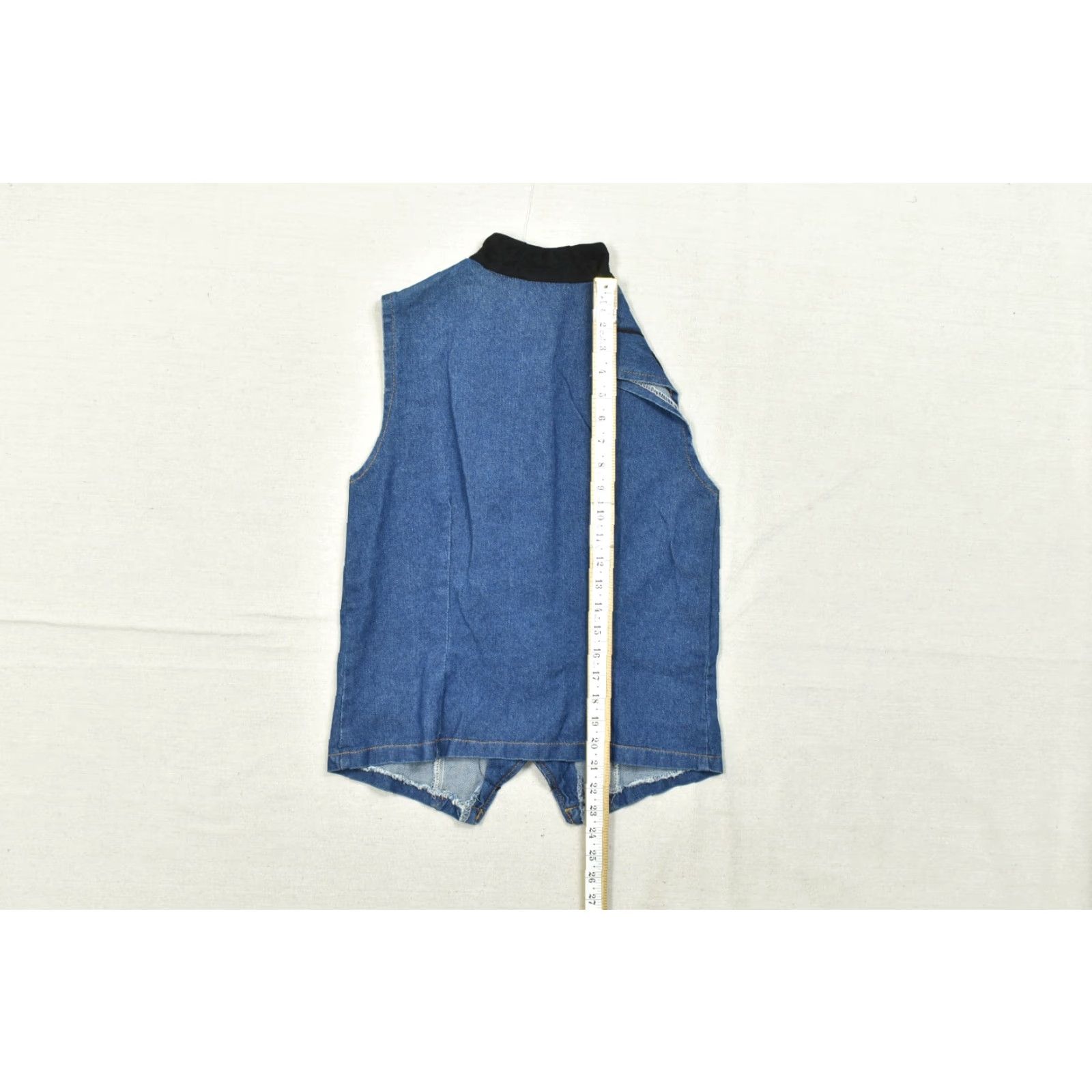 Denime Green Field USA Women Vest Denim Rhinestone Spiral Cord Blue Medium M Size M / US 6-8 / IT 42-44 - 4 Thumbnail