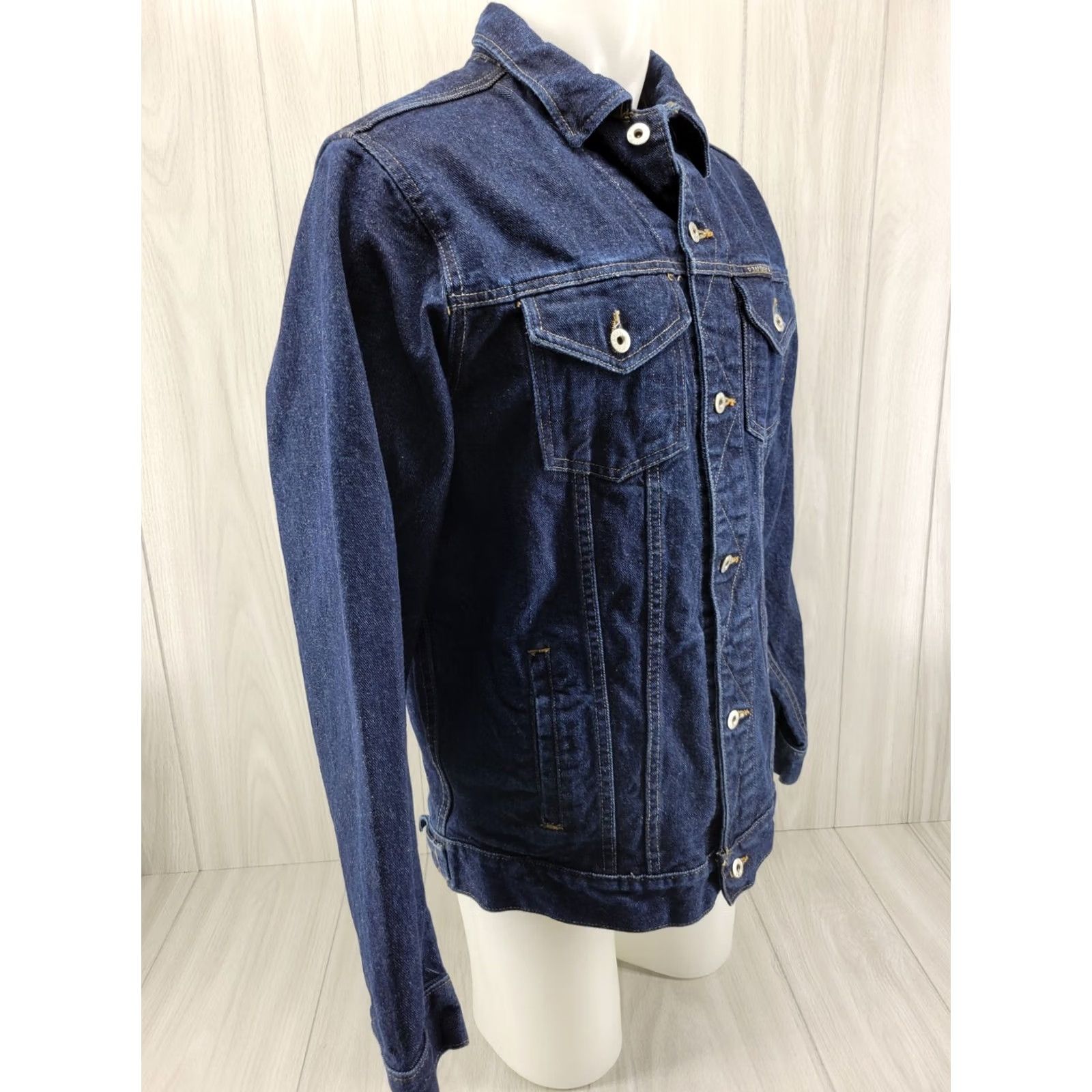 Nautica VINTAGE Nautica Dark Blue Denim Jeans Trucker Jacket Mens Size LRG Button Front Size US 33 - 4 Thumbnail