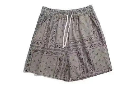 Japanese Brand 21SS Indigo Union Japan Grey Bandana Paisley Shorts Size US 33 - 4 Thumbnail