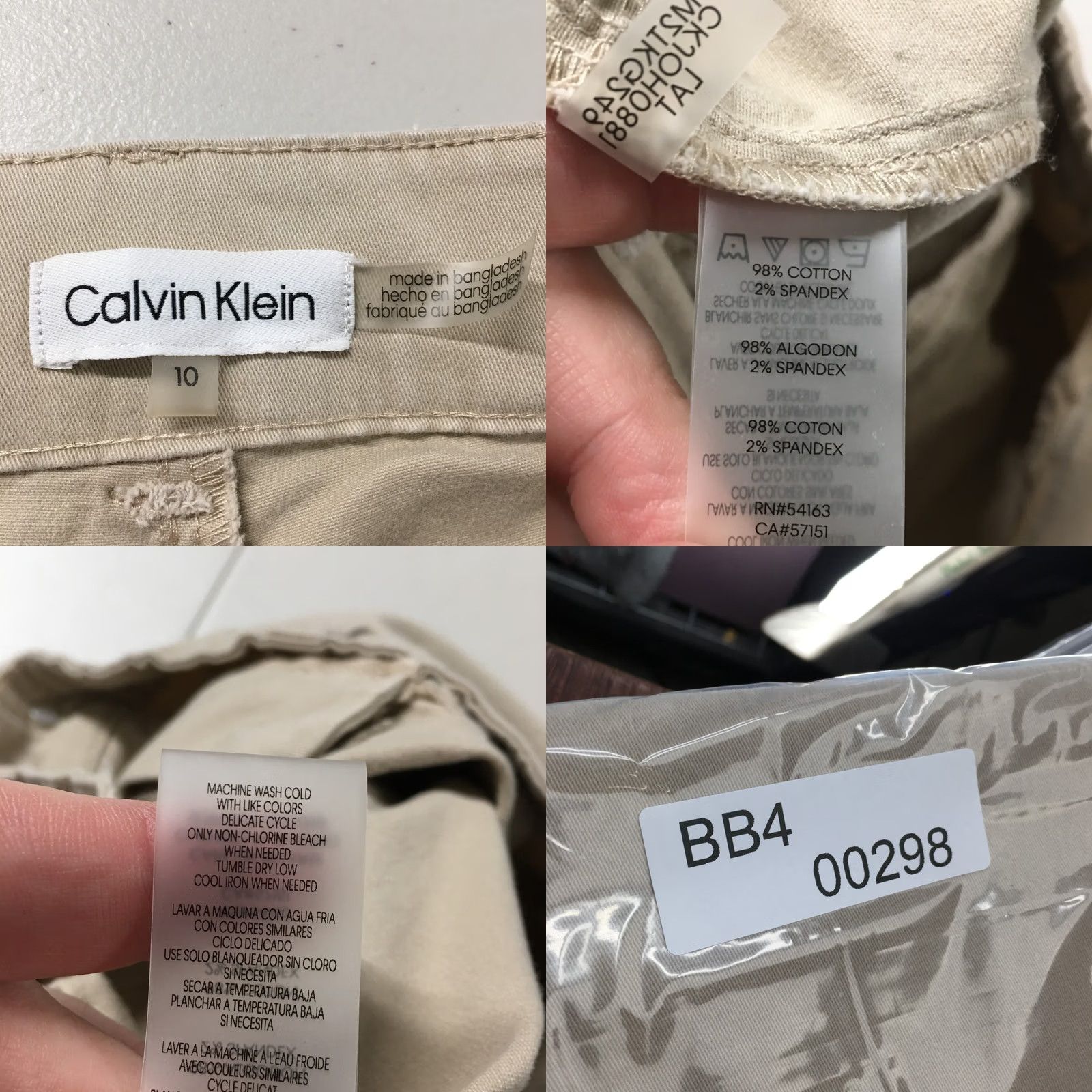 Calvin Klein Calvin Klein Pants 10 Khaki Stretch Skinny Chino Regular Fit Zip Fly Womens Size 32" / US 10 / IT 46 - 10 Thumbnail