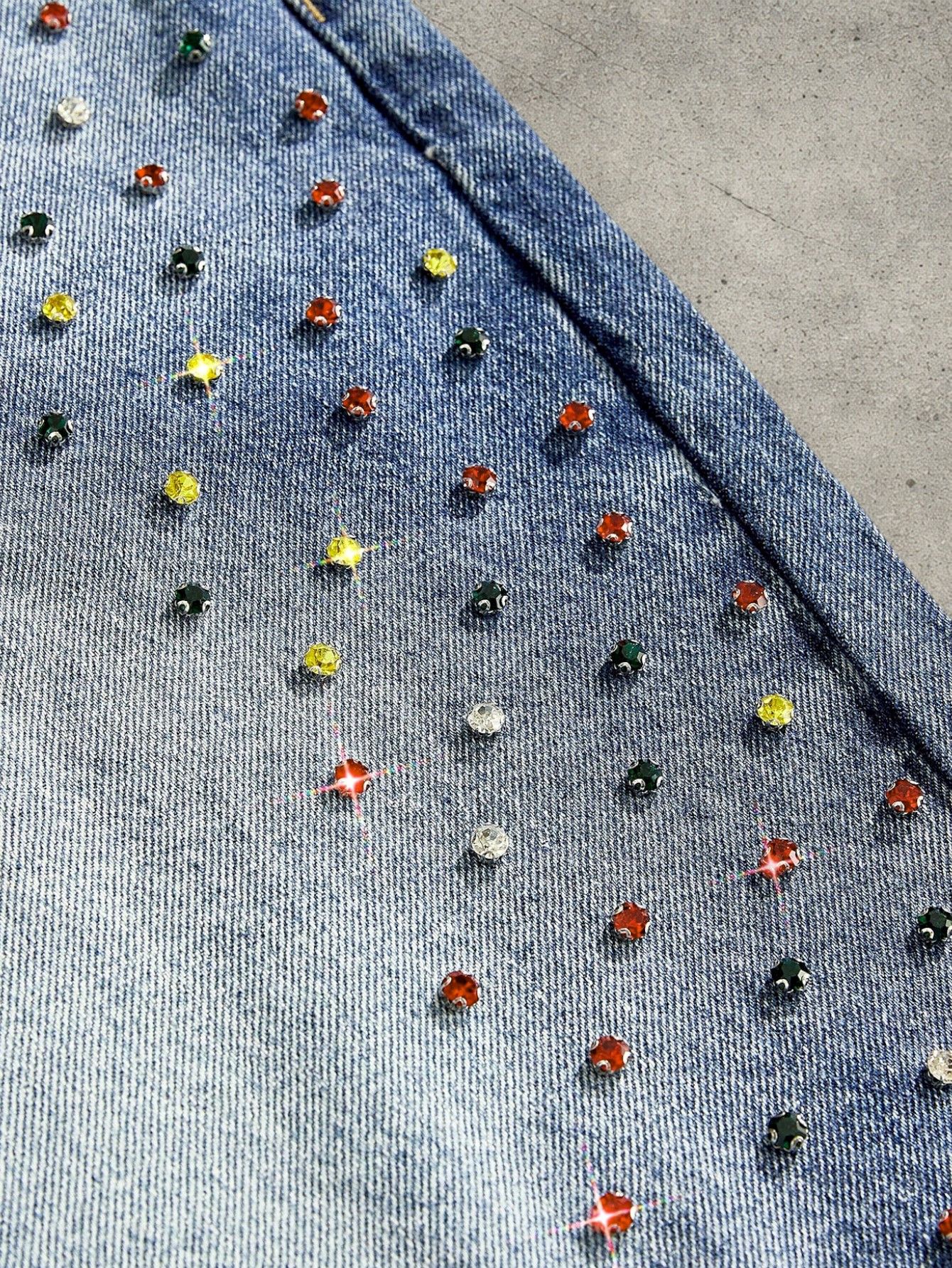 Jean Rhinestone Washed shorts Size US 32 / EU 48 - 3 Thumbnail