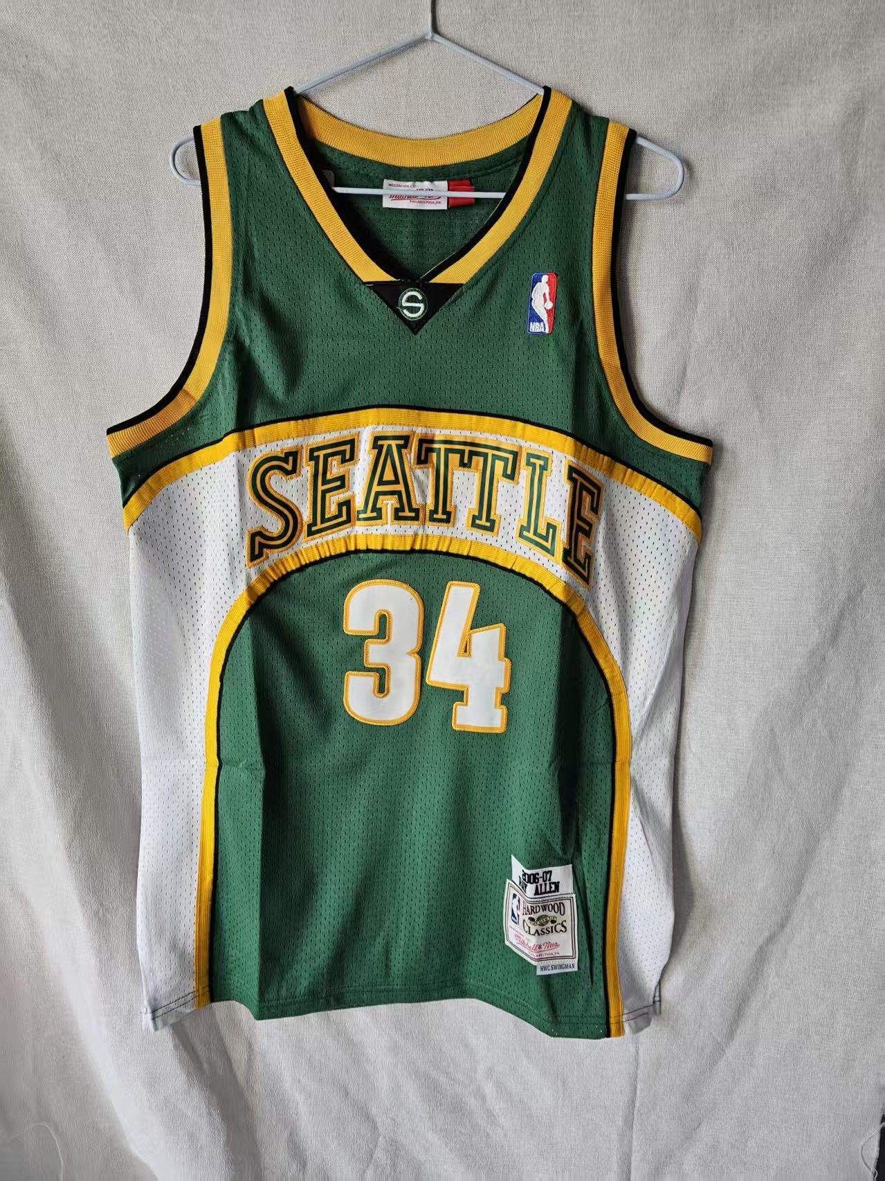 NBA Seattle Supersonics 34 Ray Allen Jersey Stitched Green L Size US L / EU 52-54 / 3 - 2 Thumbnail