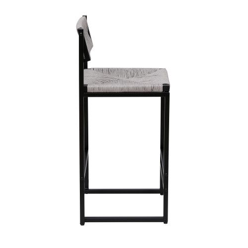Designer × Homemade Gray Set of 2 Hand Weave Bar Stools with Back Counter Height Size US L / EU 52-54 / 3 - 2 Thumbnail