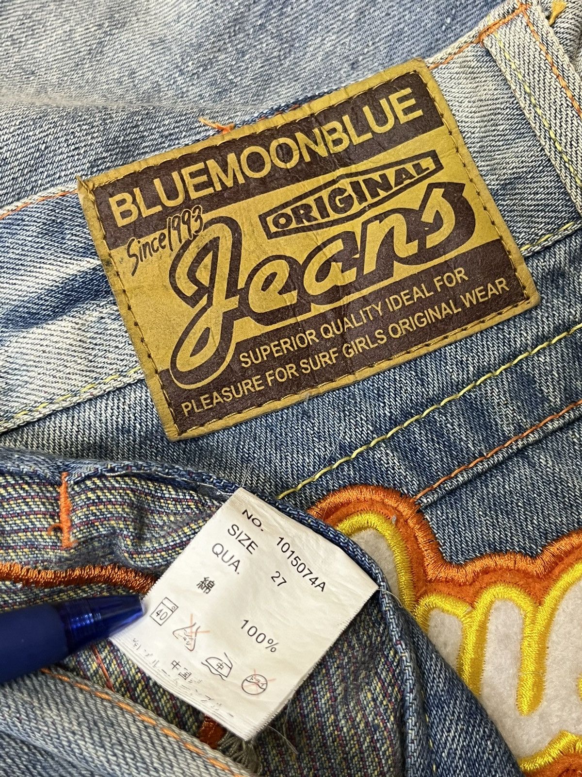 Le Grande Bleu (L.G.B.) JAPANESE BMB BLUE MOON BLUE SURFGIRL RAINBOW JEANS/DENIM Size US 32 / EU 48 - 21 Thumbnail