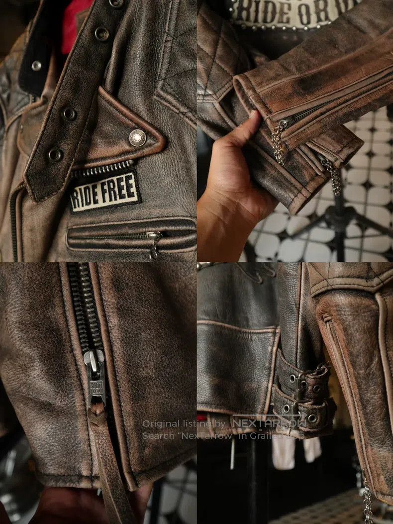Schott Schott Erase motorcycle cable-stayed leather jacket Size US L / EU 52-54 / 3 - 6 Thumbnail