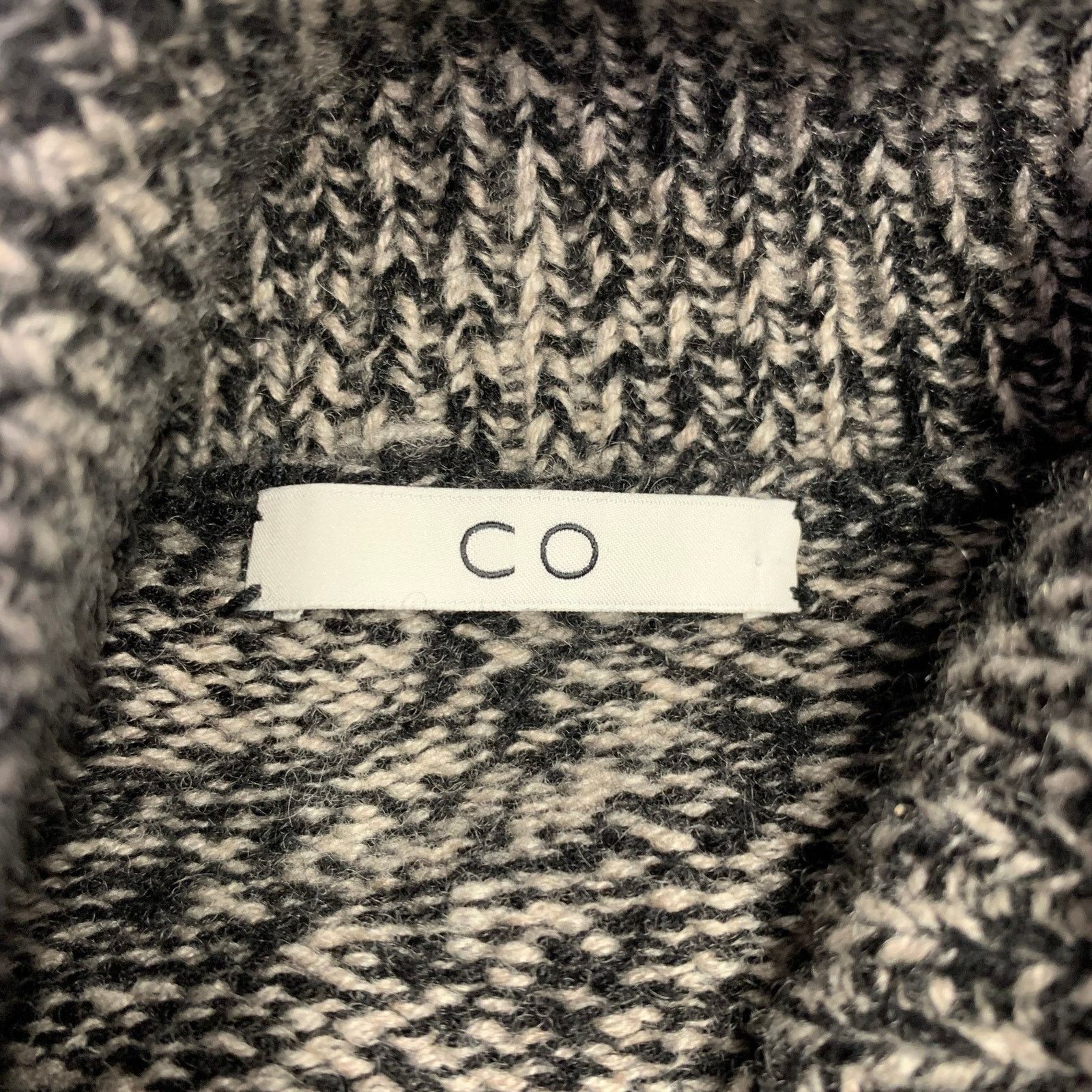 CO CO Size M Black White Cashmere Knit Turtleneck Sweater Size M / US 6-8 / IT 42-44 - 4 Thumbnail