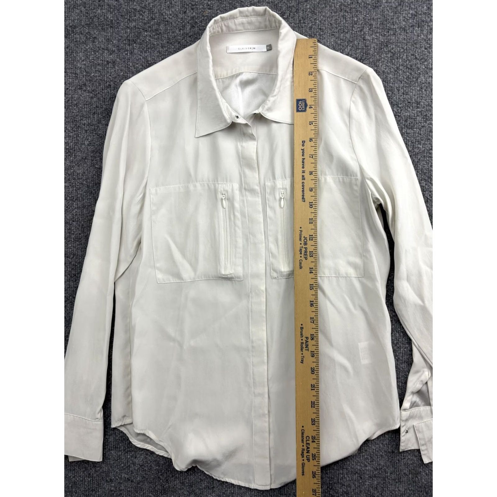 Vintage Elaine Kim Shirt Womens XS Silk Long Sleeve Button-Up Pockets Blouse White Size XS / US 0-2 / IT 36-38 - 3 Thumbnail