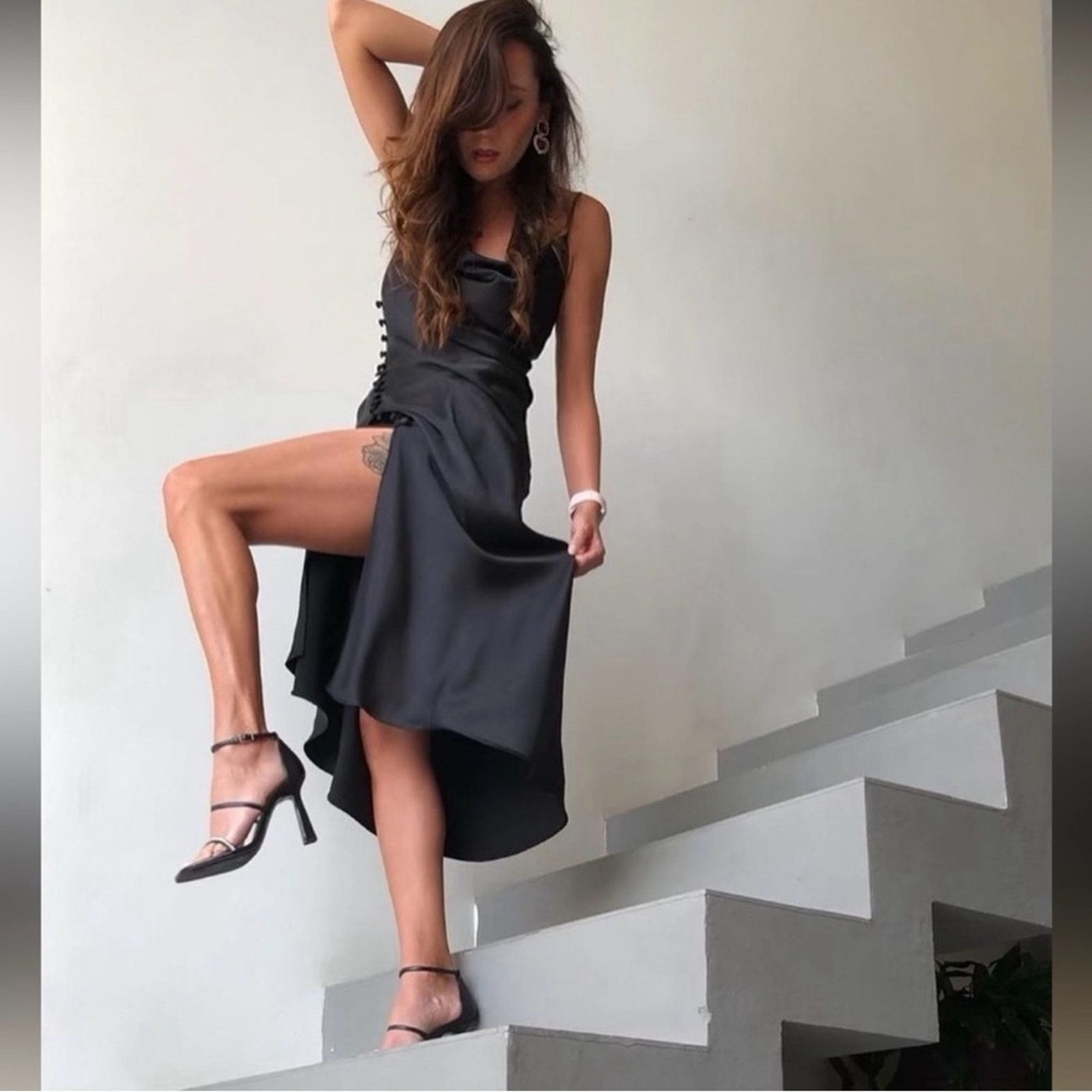 Zara New Zara Chic Black Maxi Dress with Button Detail size XS Size XS / US 0-2 / IT 36-38 - 5 Thumbnail