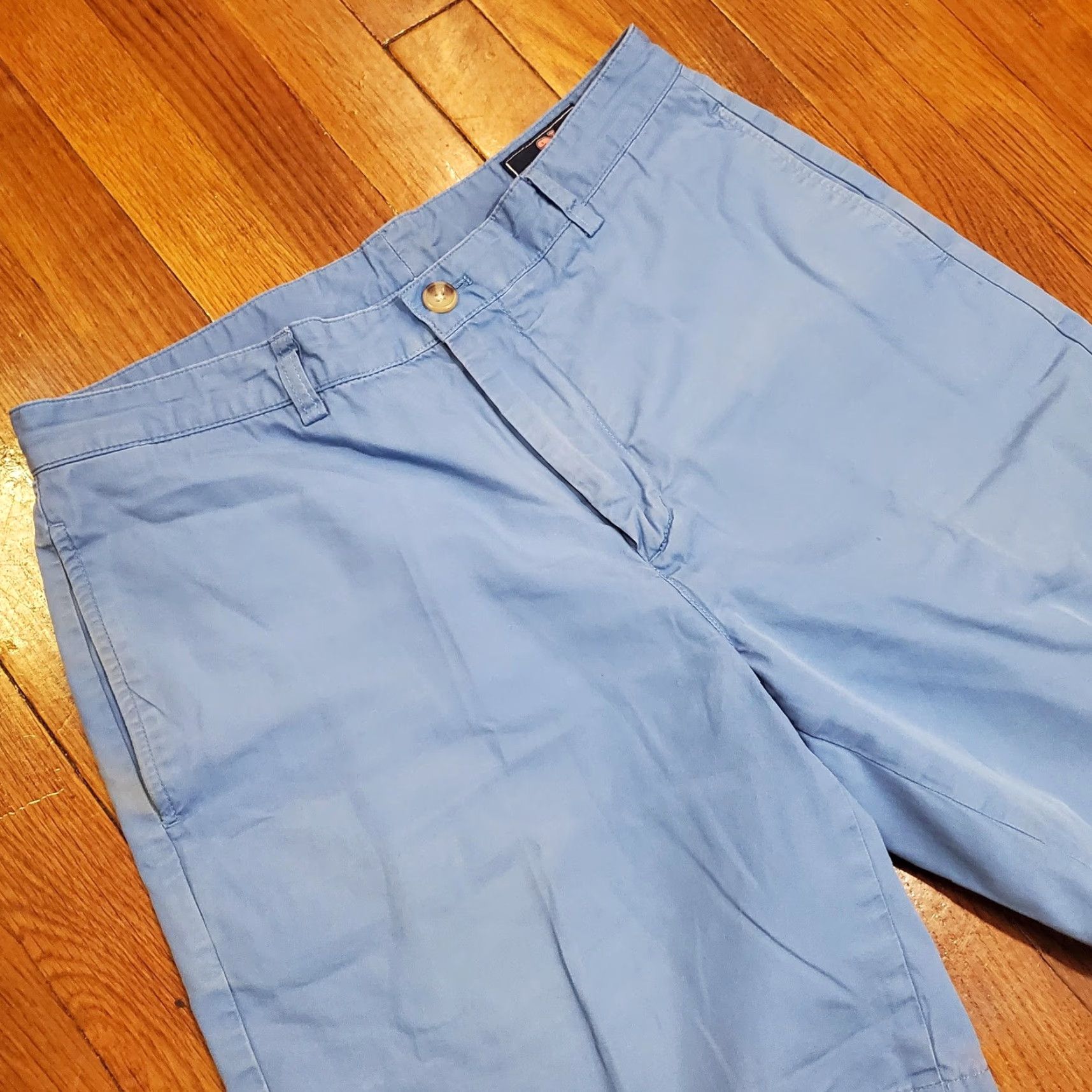 Vineyard Vines Vineyard Vines Club Short Shorts Mens 33 Chino Flat Front Blue 9in Inseam Casual Pockets Whale Logo 1H0213 Size US 33 - 5 Thumbnail