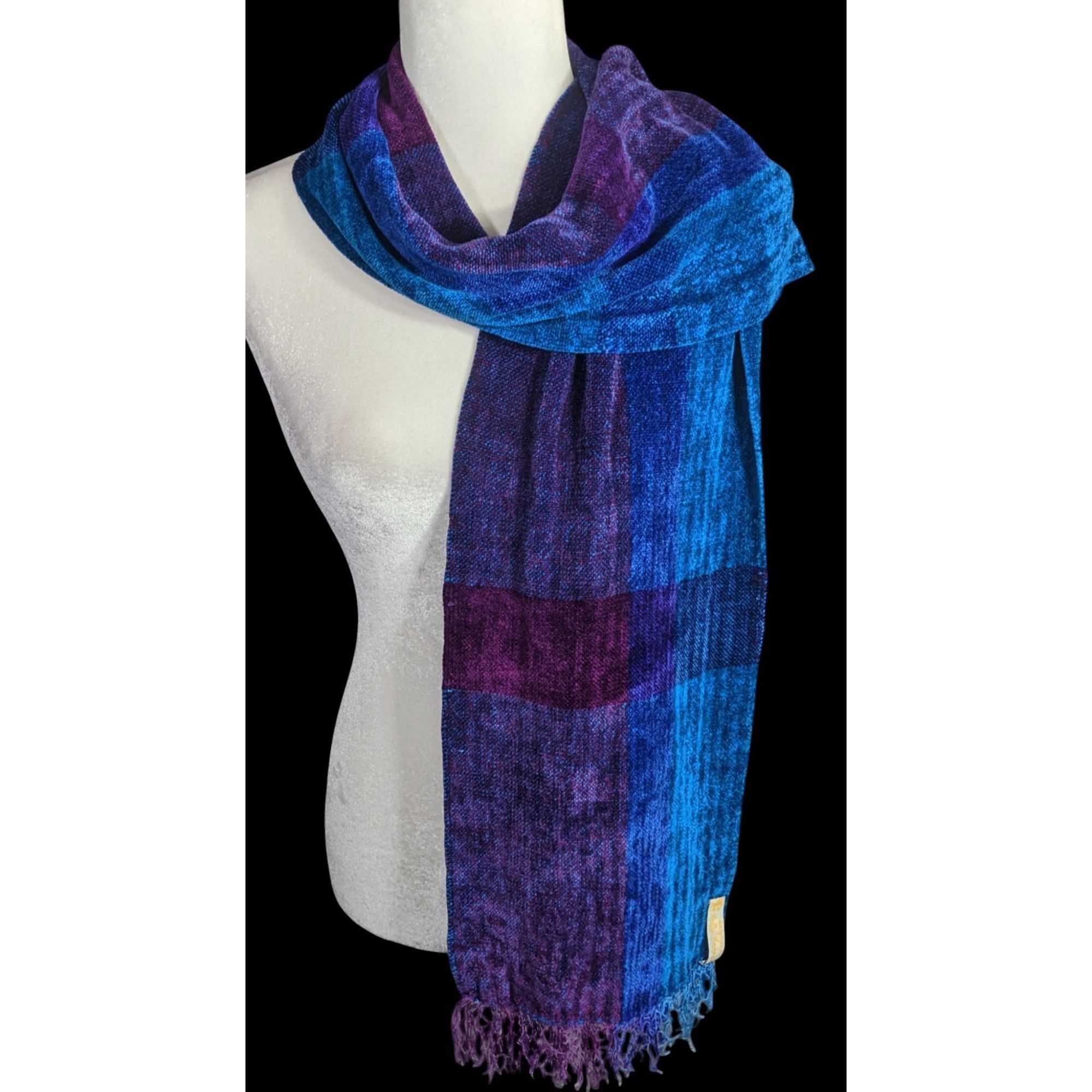 Other Cozy Ombre Handwoven By Polly Connell Blue & Purple Chenille Size ONE SIZE - 1 Thumbnail