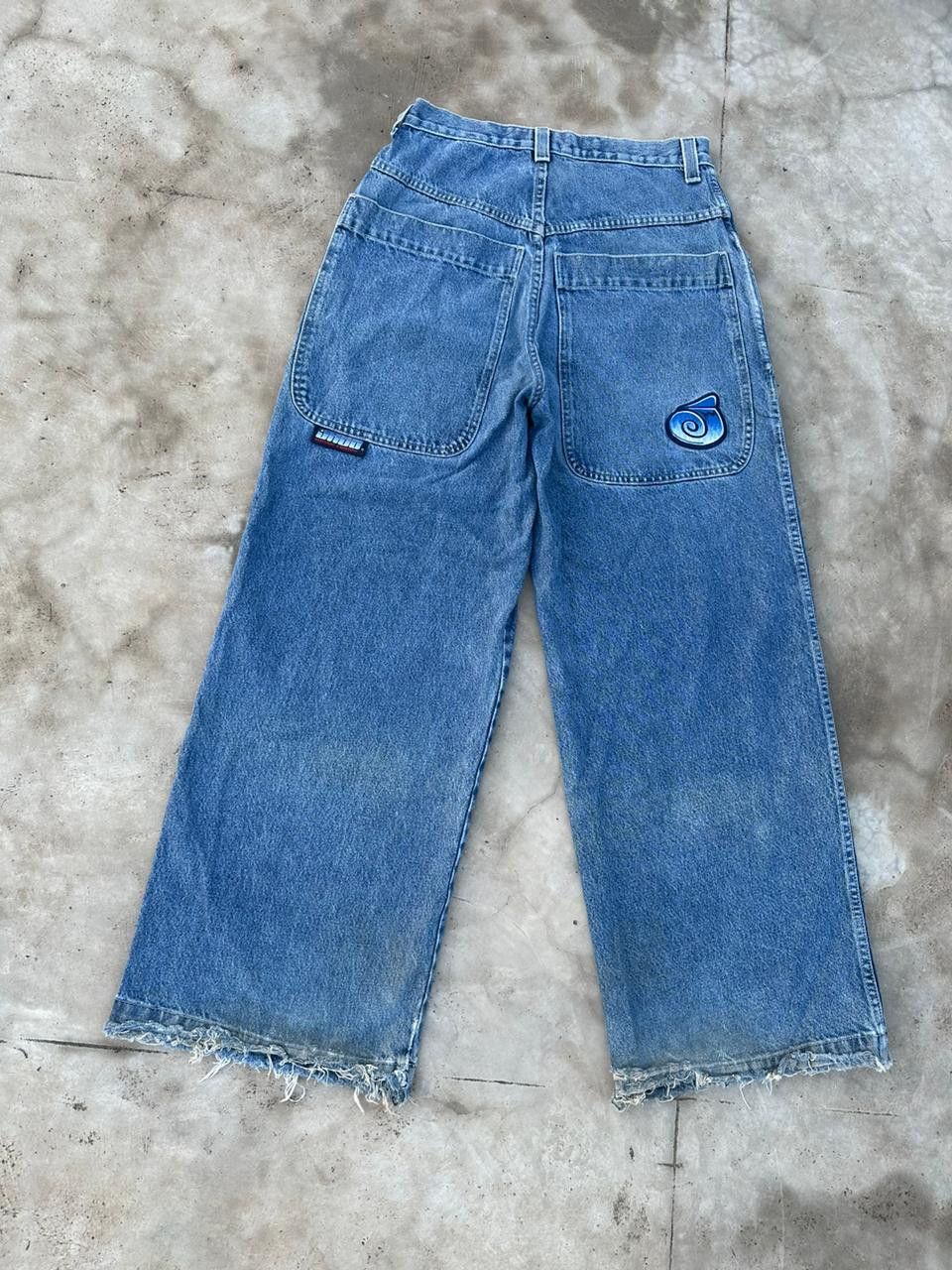 Image of 90's Jnco Twin Cannon Light Wash Wide-Leg Baggy Denim in Blue, Men's (Size 31)