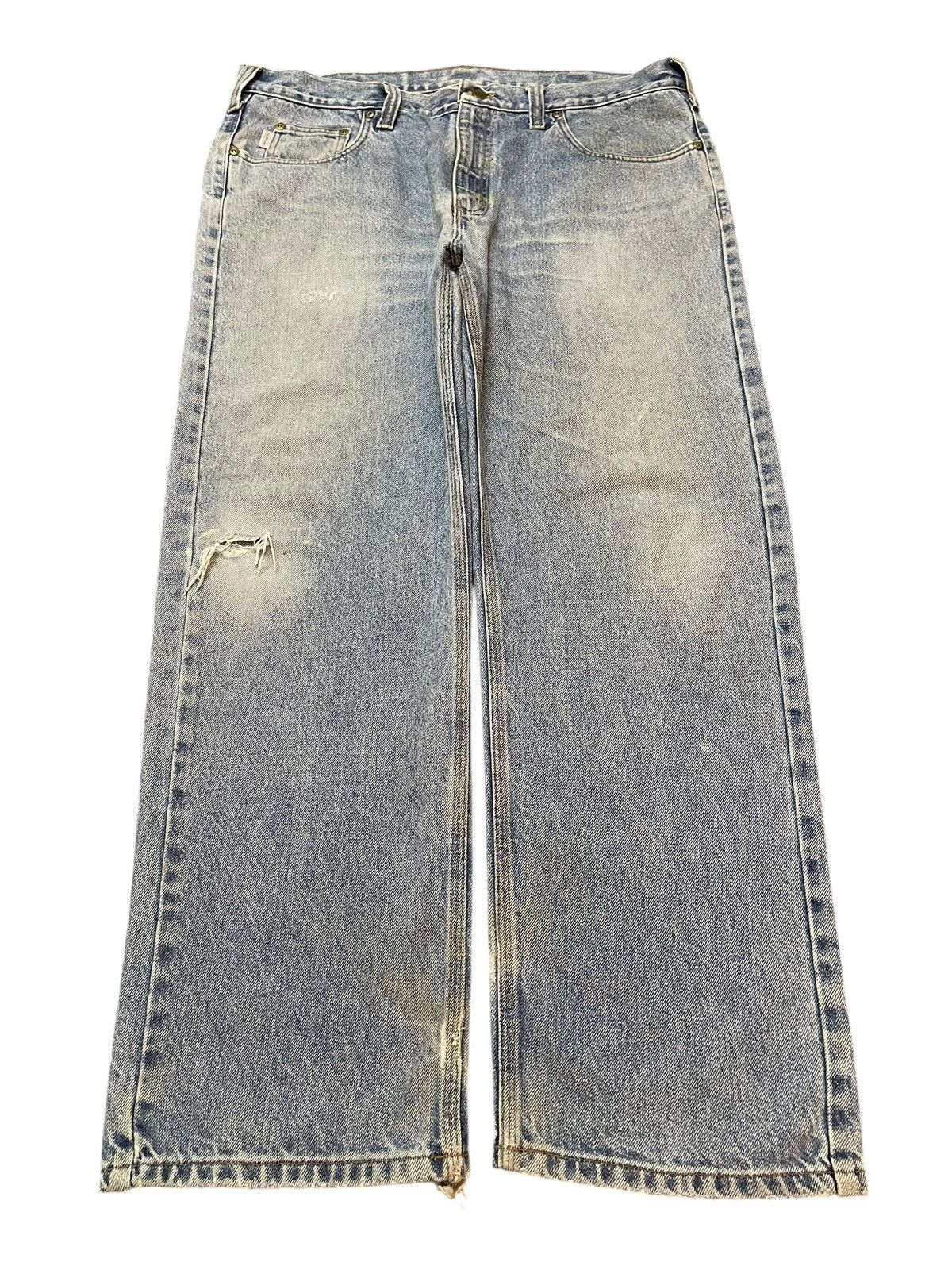 Carhartt Vintage Carhatt Mud Faded Wash Distress Baggy Jeans Size US 38 / EU 54 - 1 Thumbnail