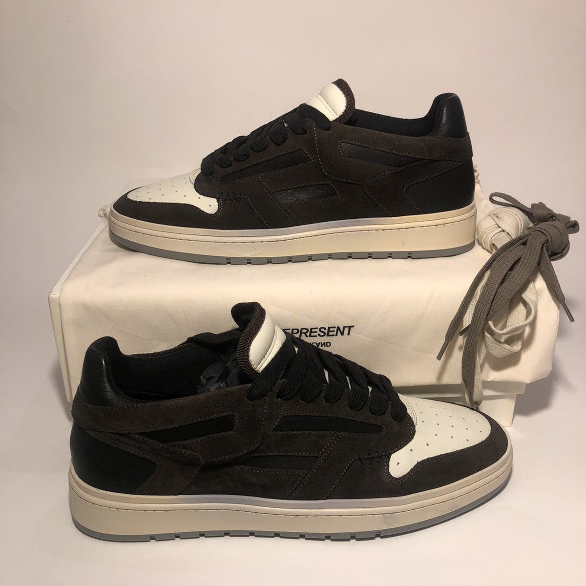 image of Represent Clo Nwb Reptor Low OG Brown / Black / Vintage White Shoes in Brown/White, Men's (Size 13)