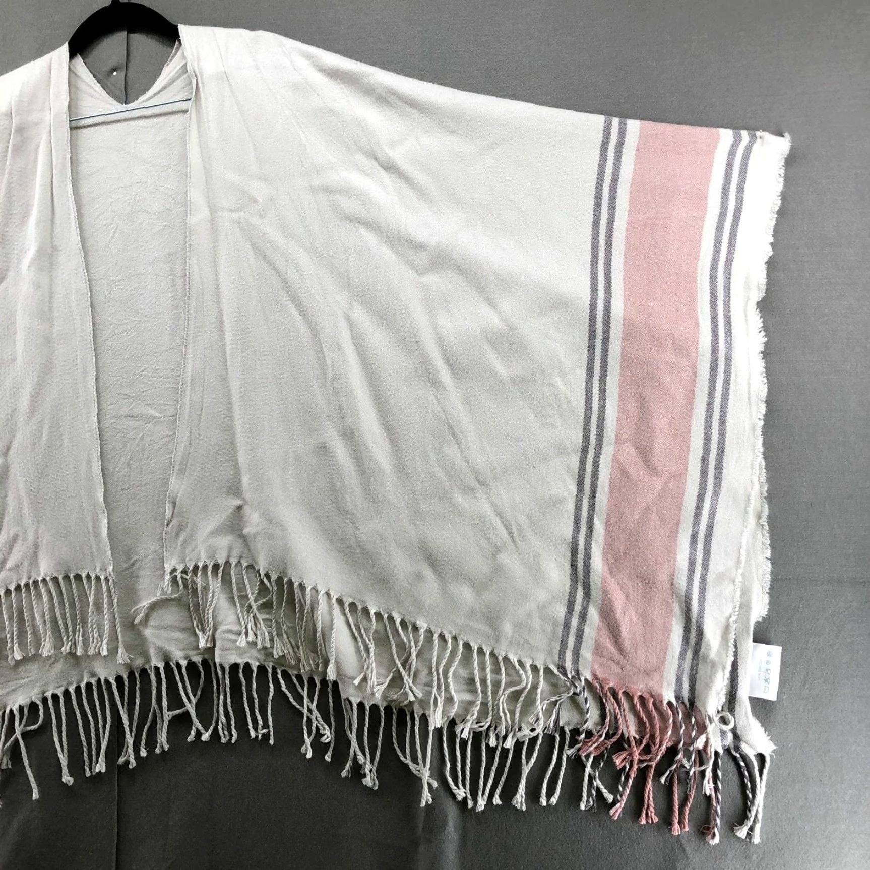 Pinko Womens Boho Fringe Poncho Cardigan Sweater OS Lightweight Multicolor Viscose Knit Suzu Size ONE SIZE - 6 Thumbnail