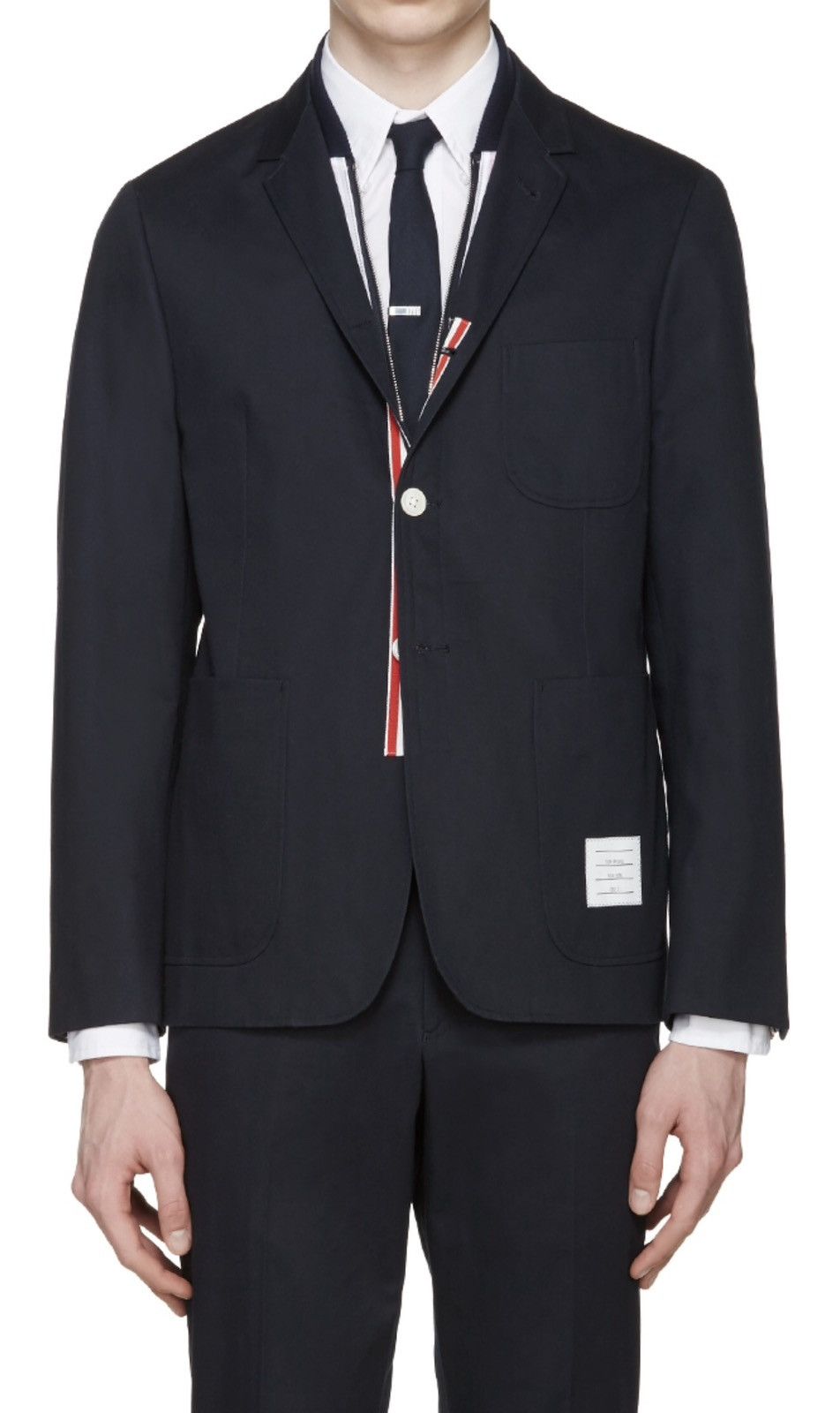 Thom Browne SQUARE CUT SHELL PATCH POCKET JACKET Size 38R - 1 Thumbnail