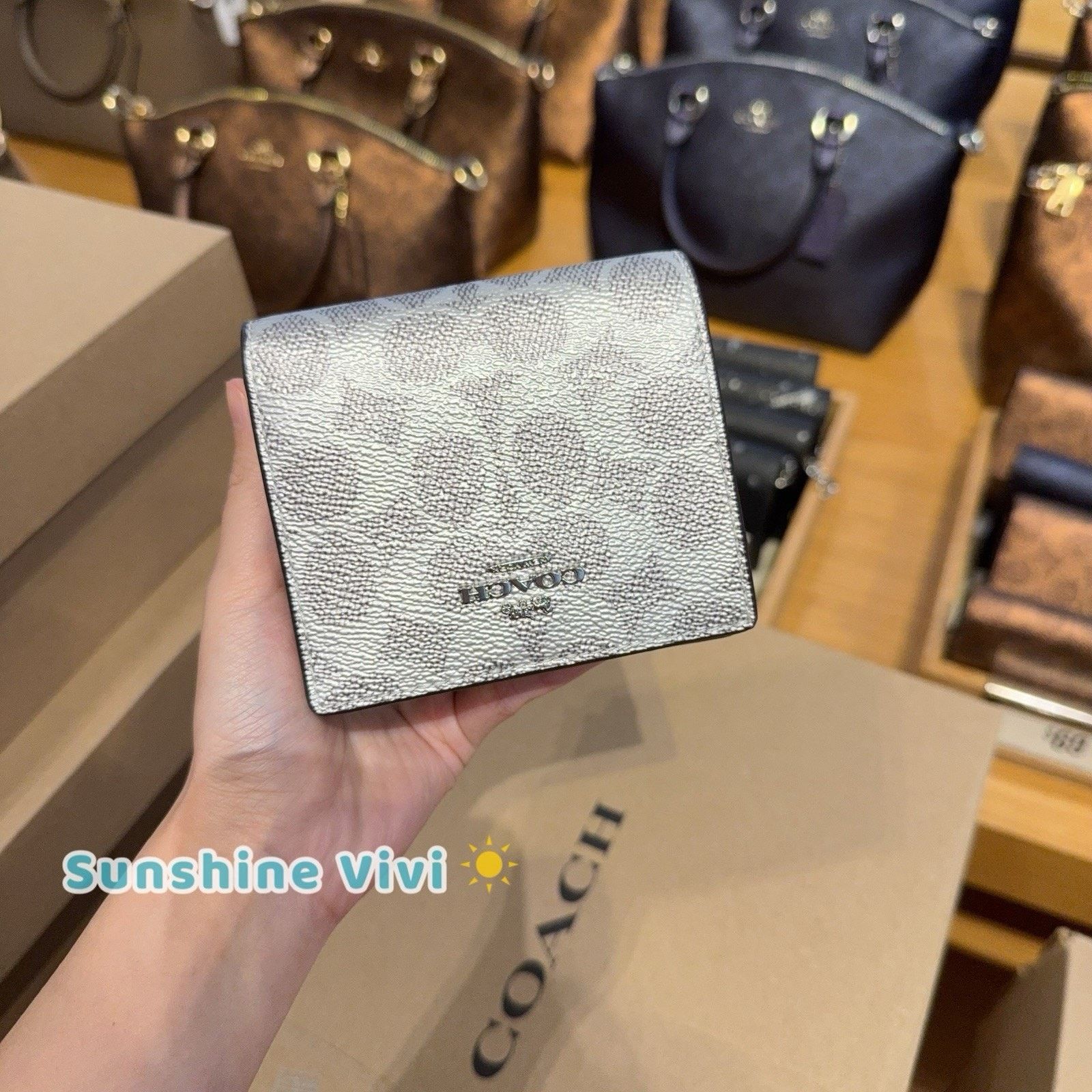 Coach NWT Coach Snap WalletIn Signature Canvas CCL96 Grey Silver Size ONE SIZE - 2 Thumbnail
