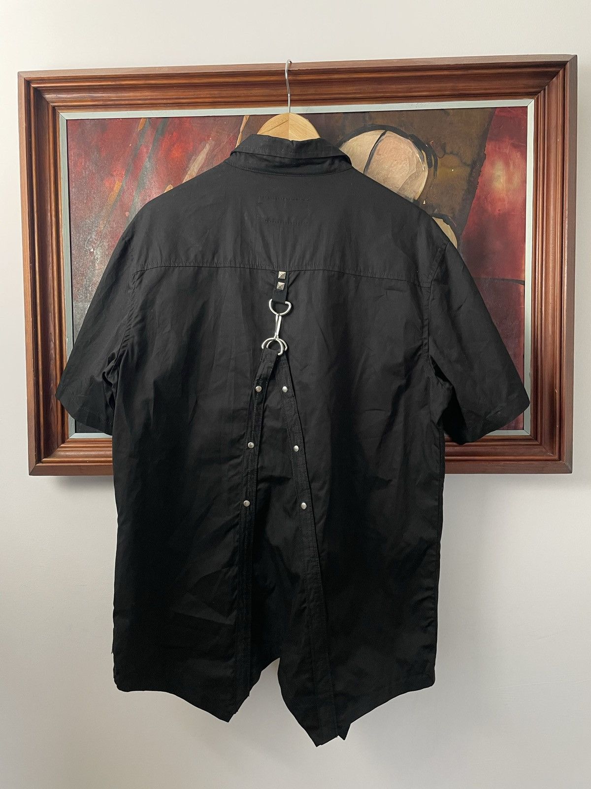 Vintage Gothicana Black Avant Garde Button Up Shirt Alternative Emo Size US L / EU 52-54 / 3 - 2 Thumbnail