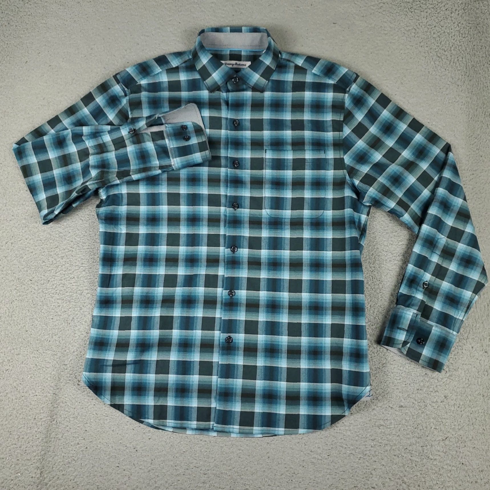 Tommy Bahama Tommy Bahama Shirt Mens Small Blue Plaid Cotton Button-Up Long Sleeve Size US S / EU 44-46 / 1 - 2 Thumbnail