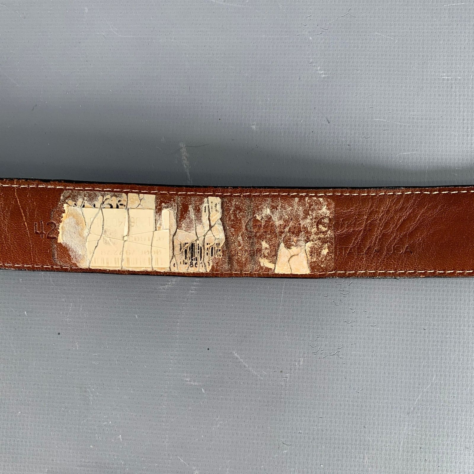 NO BRAND Size 42 Black Croc Embossed Leather Belt