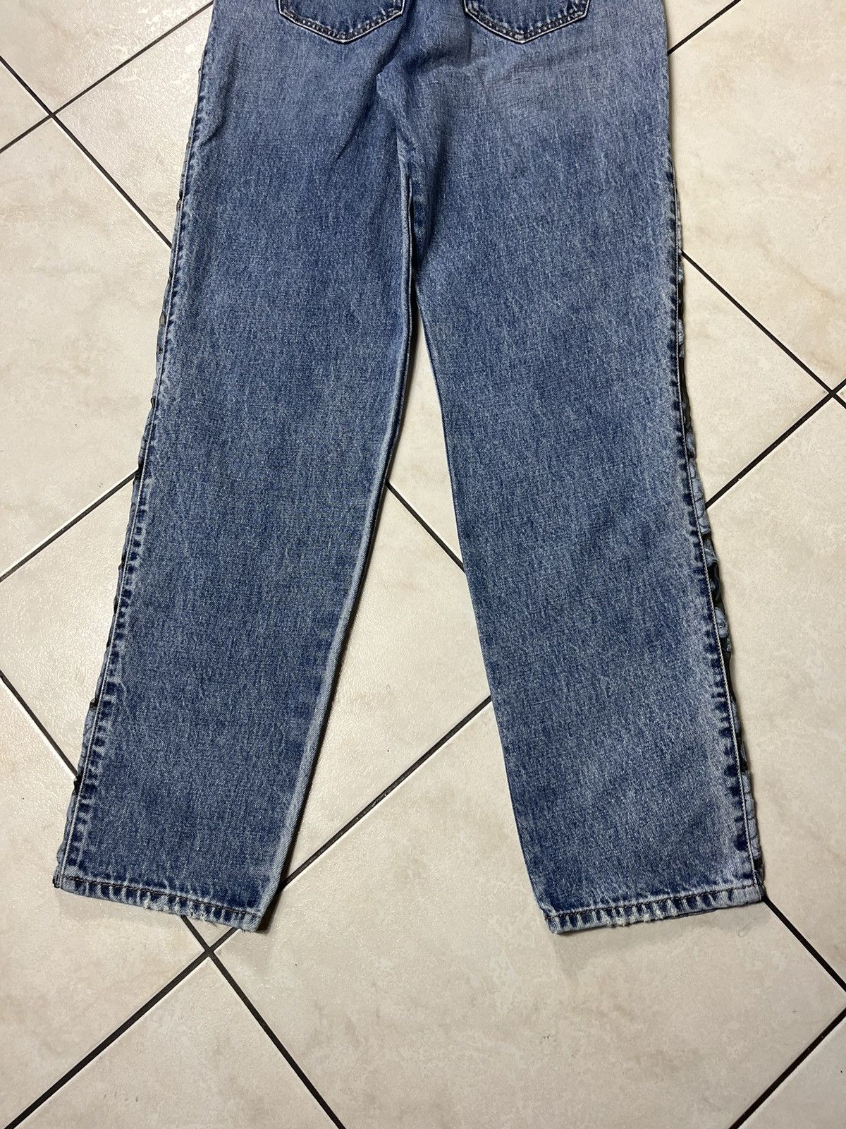 Designer × Diesel Diesel D-Pilut mesh stripe jeans pants washed distressed Size 28" / US 6 / IT 42 - 17 Thumbnail
