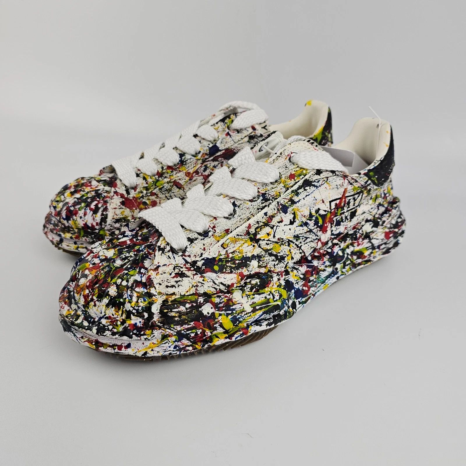 Mihara Yasuhiro Blakey White Painted Leather Sneakers