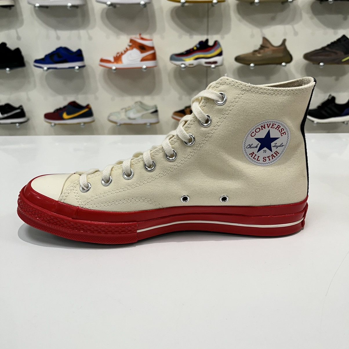 Comme des Garcons × Converse Converse Chuck Taylor All Star 70 Hi x CDG Play Red Midsole Size US 10 / EU 43 - 11 Thumbnail