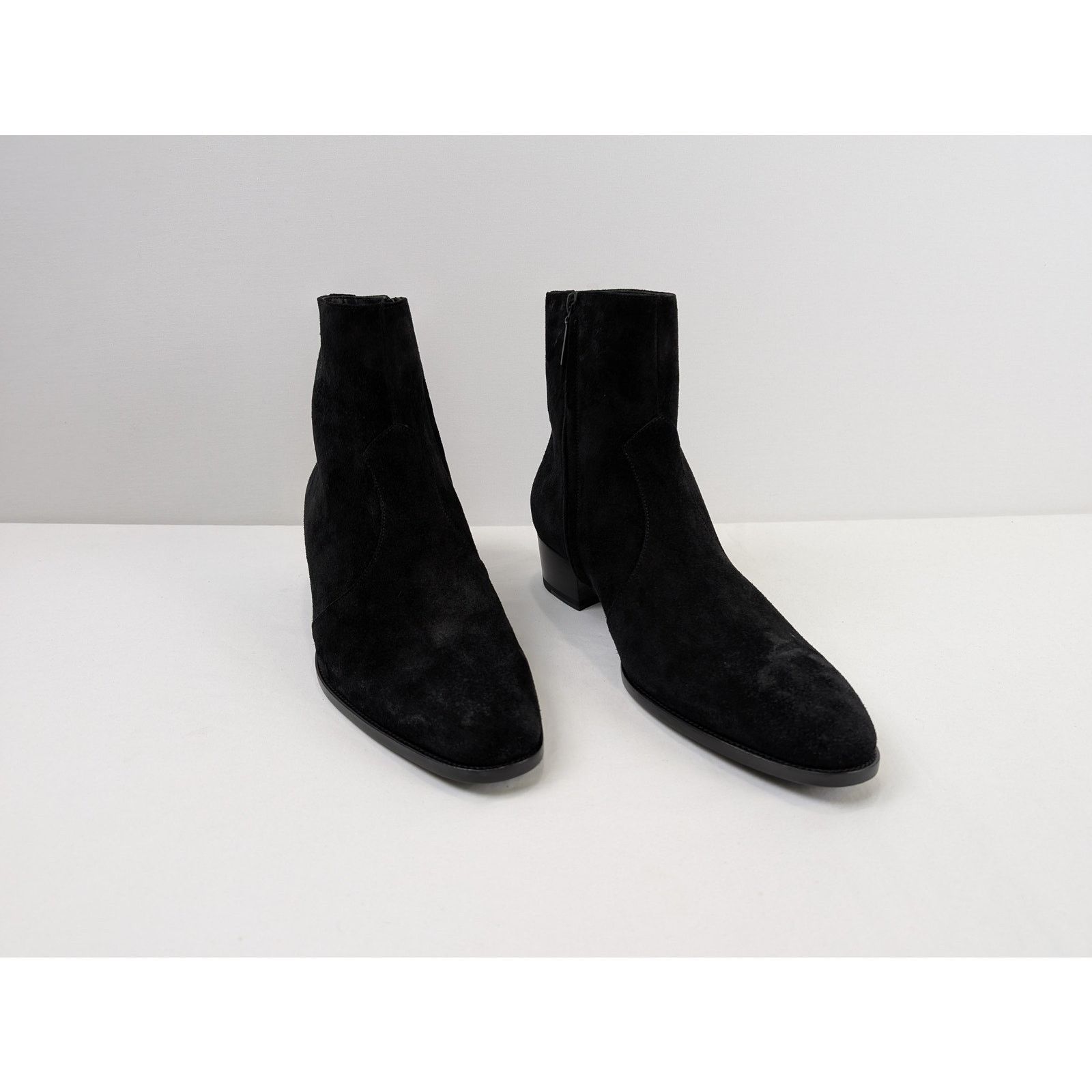 Saint Laurent Paris o1rshd1 Wyatt Chelsea Suede Boots in Black Size US 13 / EU 46 - 8 Thumbnail