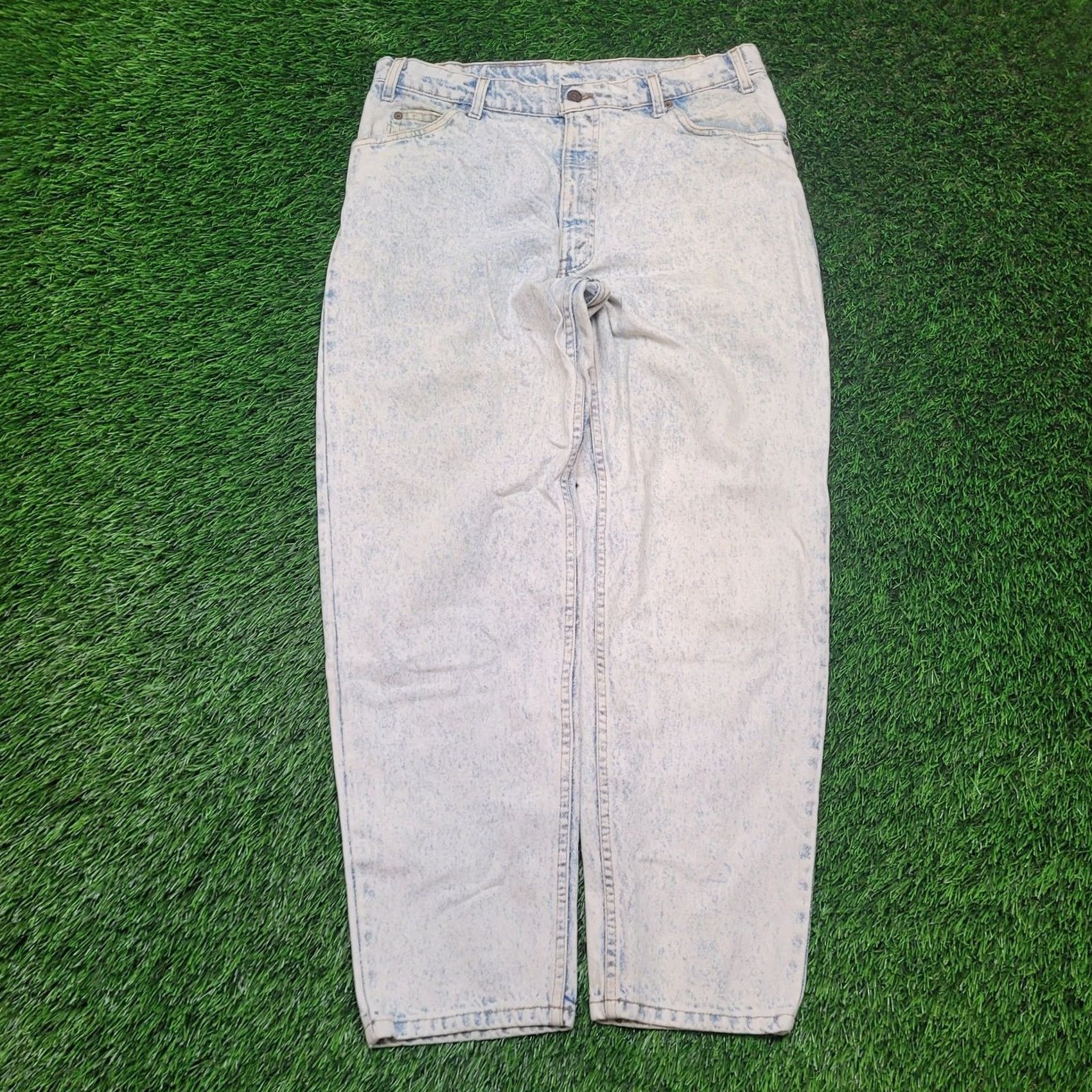 Levi's VTG Levis 550 Jeans Mens 36x30 Baggy Acid Wash 80s Orange Tab Tapered Relaxed Fit 5-Pocket Denim Streetwear Grunge Skate Hip Hop Boys Mens Size US 36 / EU 52 - 2 Thumbnail