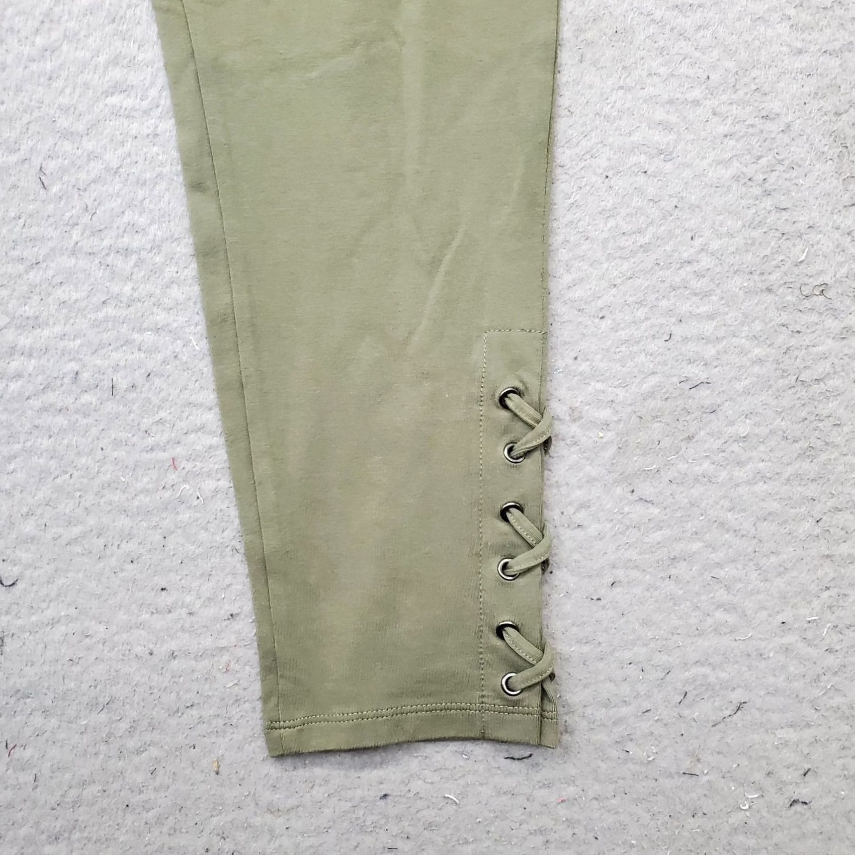 Vintage Style&co. Leggings Womens XL Green Mid-Rise Criss Cross Waistband Ankle Shirt Size 40" / US 18 - 3 Thumbnail