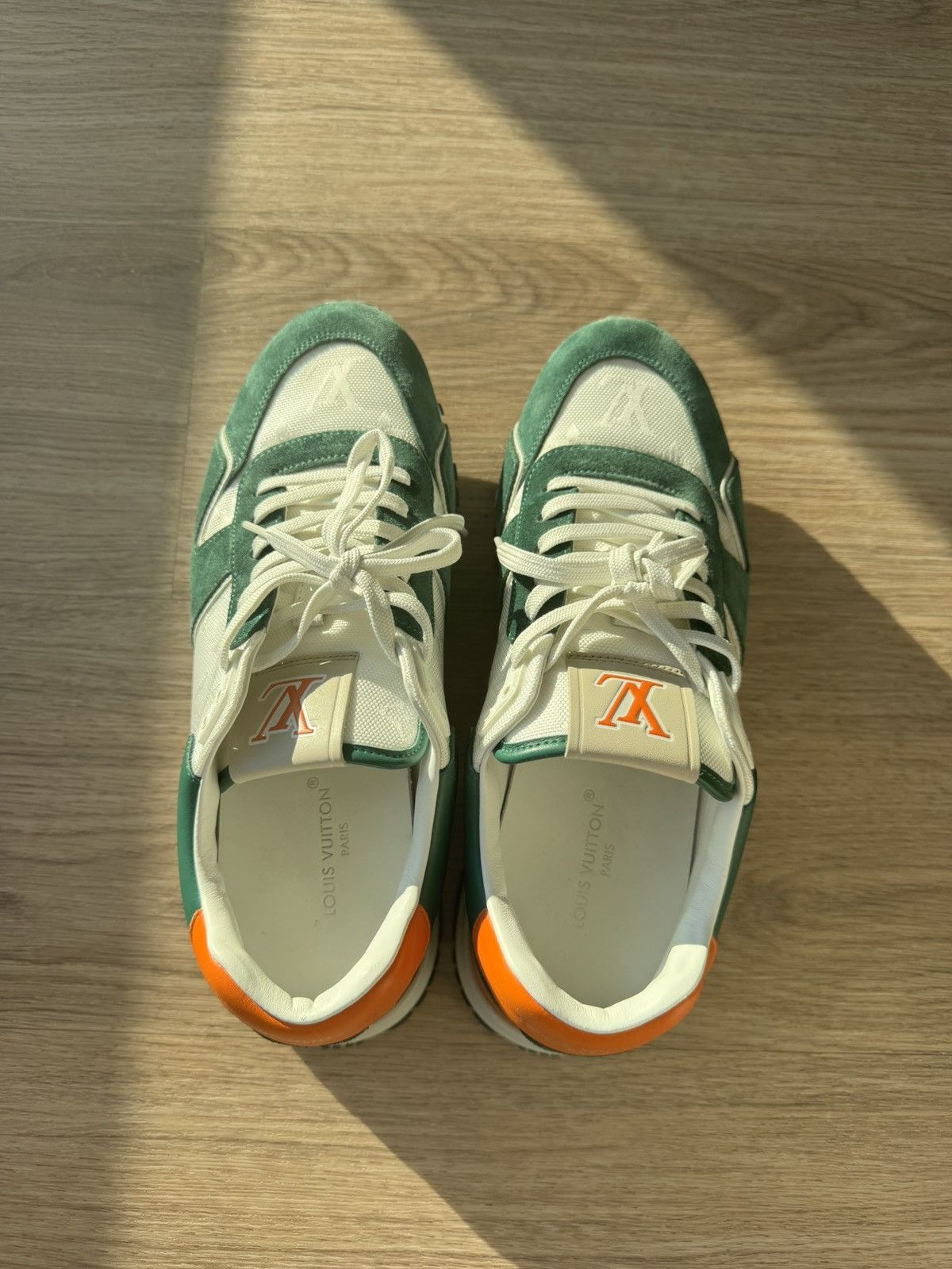 Louis Vuitton Louis Vuitton Run Away Sneaker Monogram Green White Orange 8 Size US 8 / EU 41 - 10 Thumbnail