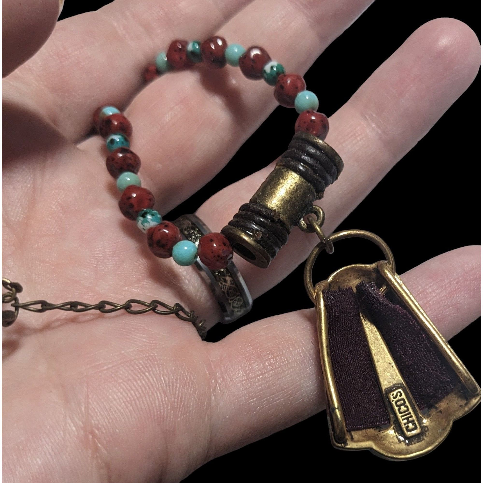 Chicos Chico's Vintage Velvet Beaded Pendant Necklace Size ONE SIZE - 5 Thumbnail