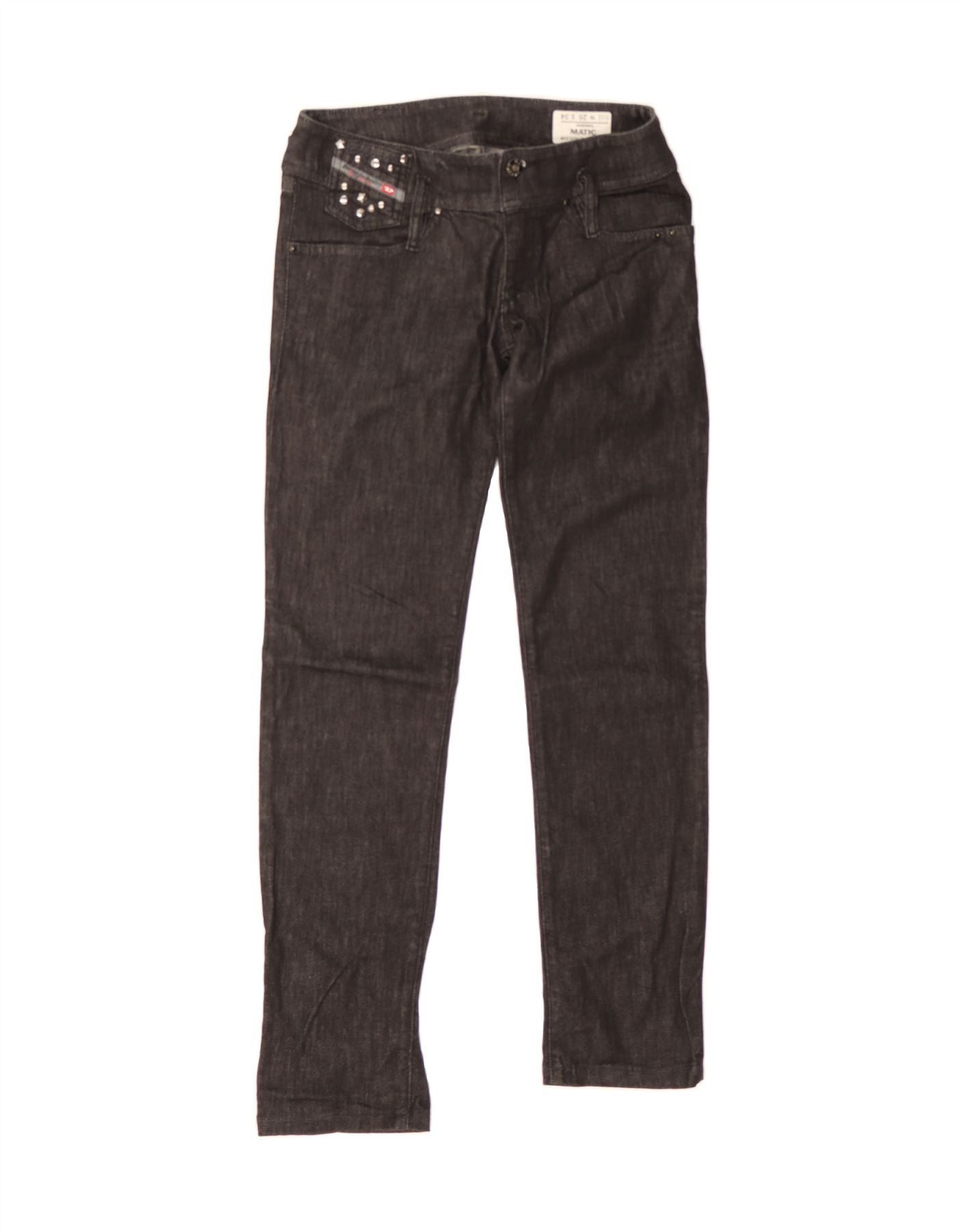 Diesel Womens Matic Slim Jeans W25 L28 Black Cotton Size 42" / US 20 - 1 Thumbnail