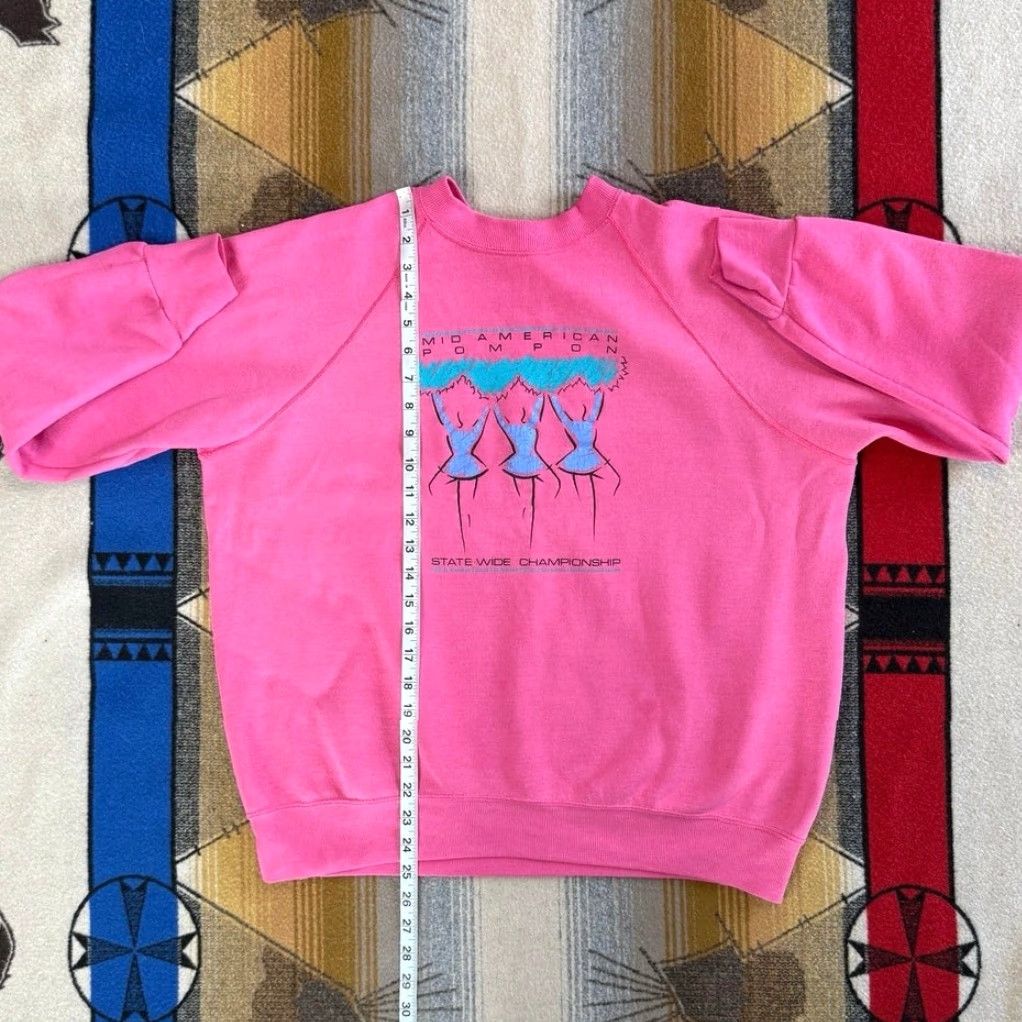 Pinko VINTAGE Bassett-Walker Sweatshirt Crew Neck Pink Womens XL Cheerleading Pom Pon 80s 90s Size XL / US 12-14 / IT 48-50 - 7 Thumbnail