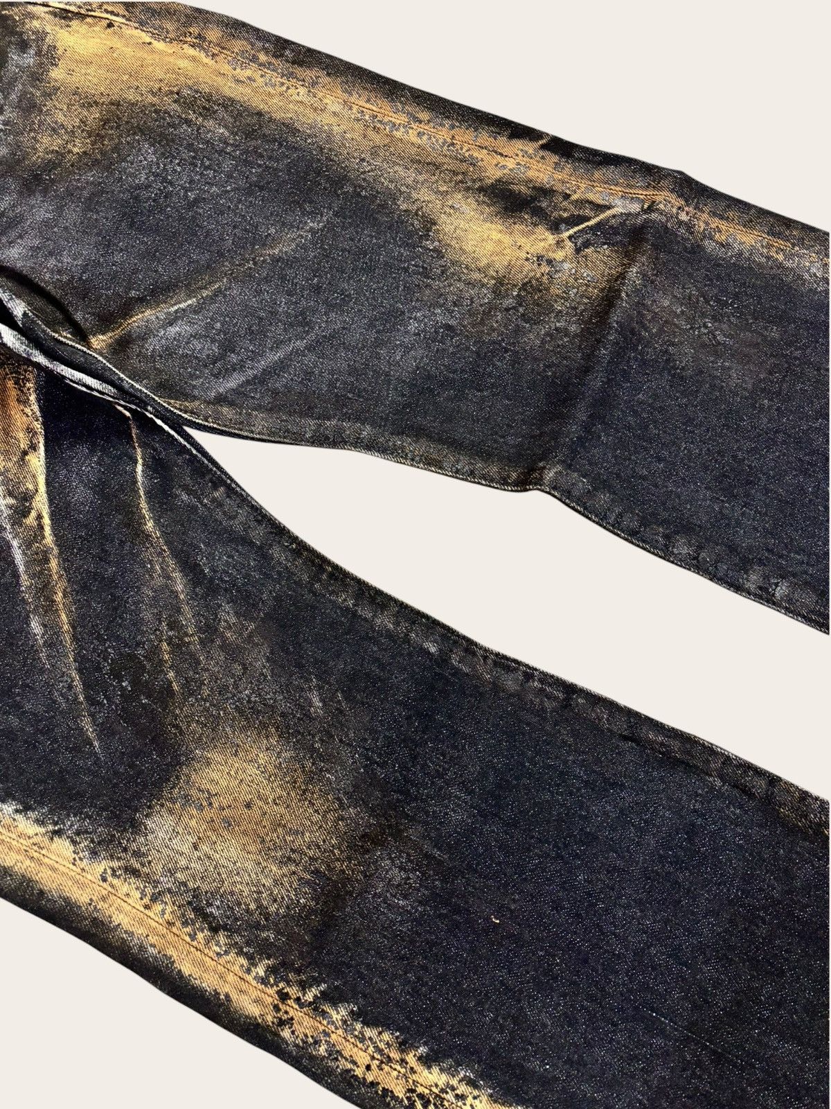 Le Grande Bleu (L.G.B.) Japan Tabloid News Acid Washed Flared Jeans Size US 30 / EU 46 - 4 Thumbnail