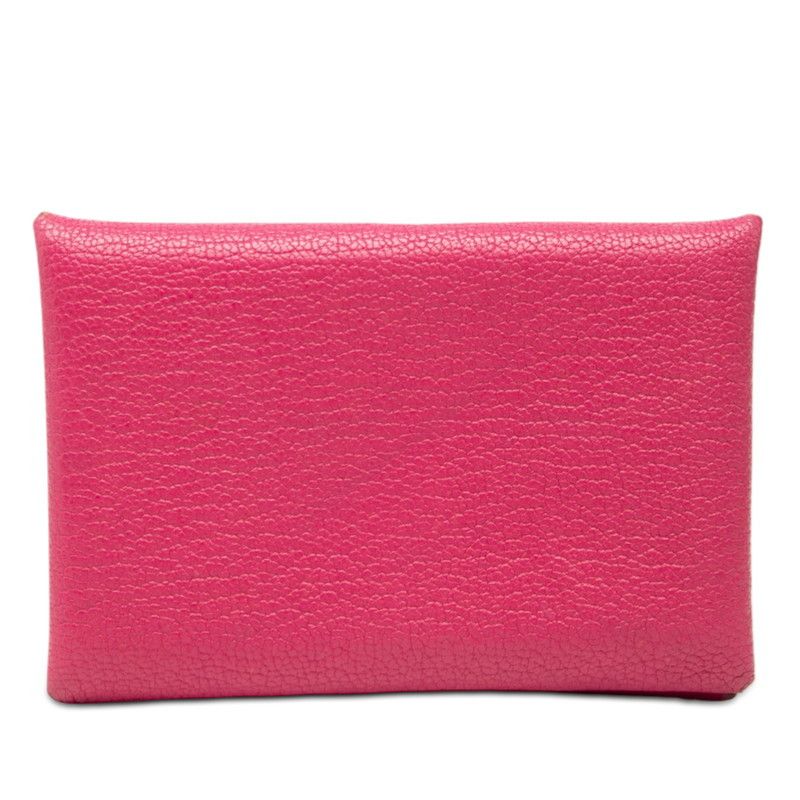 Hermes Hermès Calvi Chèvre Card Case Leather Card Case Stamp M DUTY FREE for USA