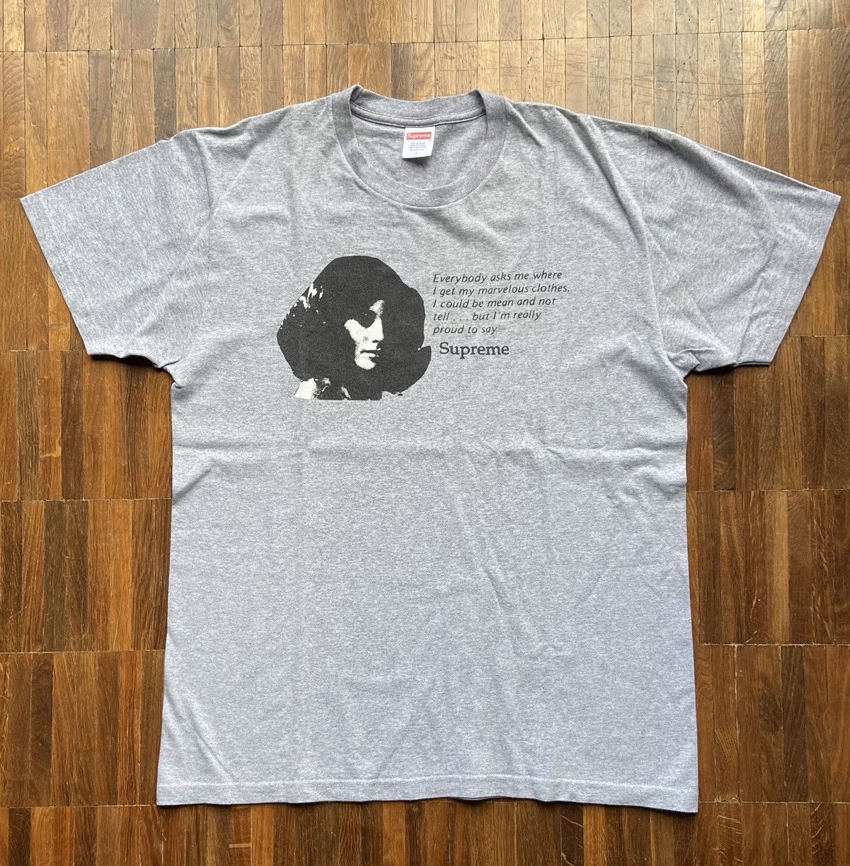 image of Supreme Mean Tee in Grey, Men's (Size Large)