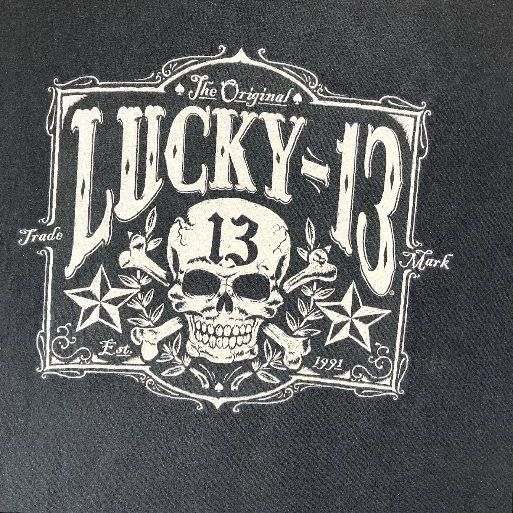 Vintage VINTAGE Lucky 13 T-Shirt Mens Oversized Black Cotton Crew Neck Short Sleeve Skull Logo Graphic Print 90s Biker Rock Punk Retro 2000s Size US L / EU 52-54 / 3 - 3 Thumbnail