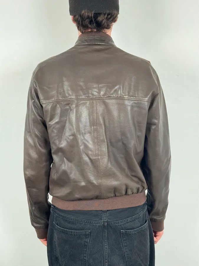 Emporio Armani SS2008 Emporio Armani Brown Lined Leather Biker Jacket Size US L / EU 52-54 / 3 - 3 Thumbnail