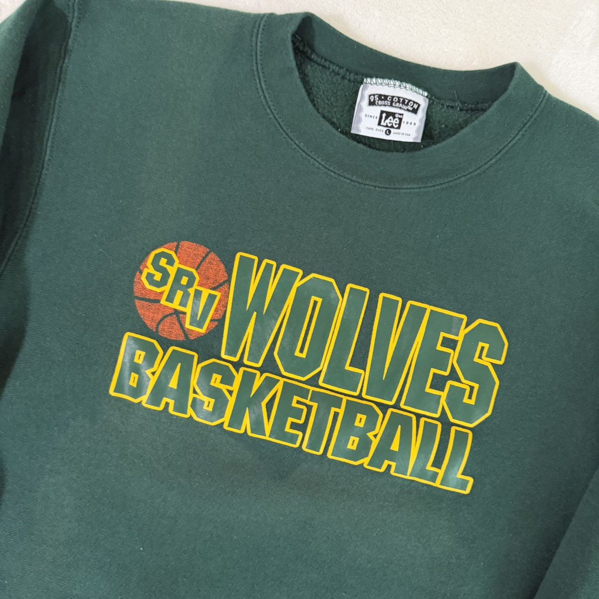 Lee Vintage Lee Basketball Forest Green Crewneck Sweatshirt Size US L / EU 52-54 / 3 - 3 Thumbnail