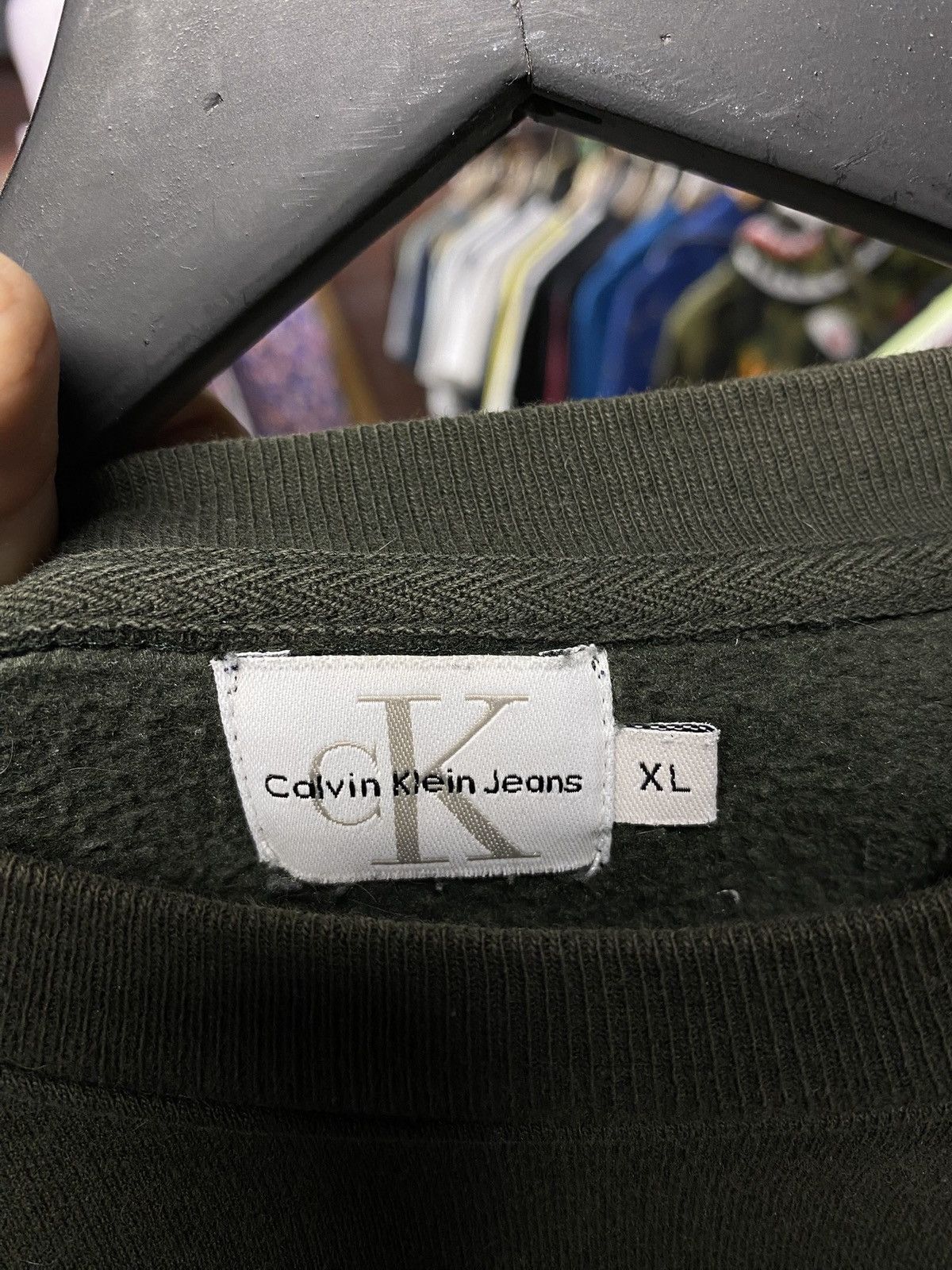 Calvin Klein × Vintage Vintage Calvin Klein Green Mens Crewneck XLarge Size US XL / EU 56 / 4 - 3 Thumbnail