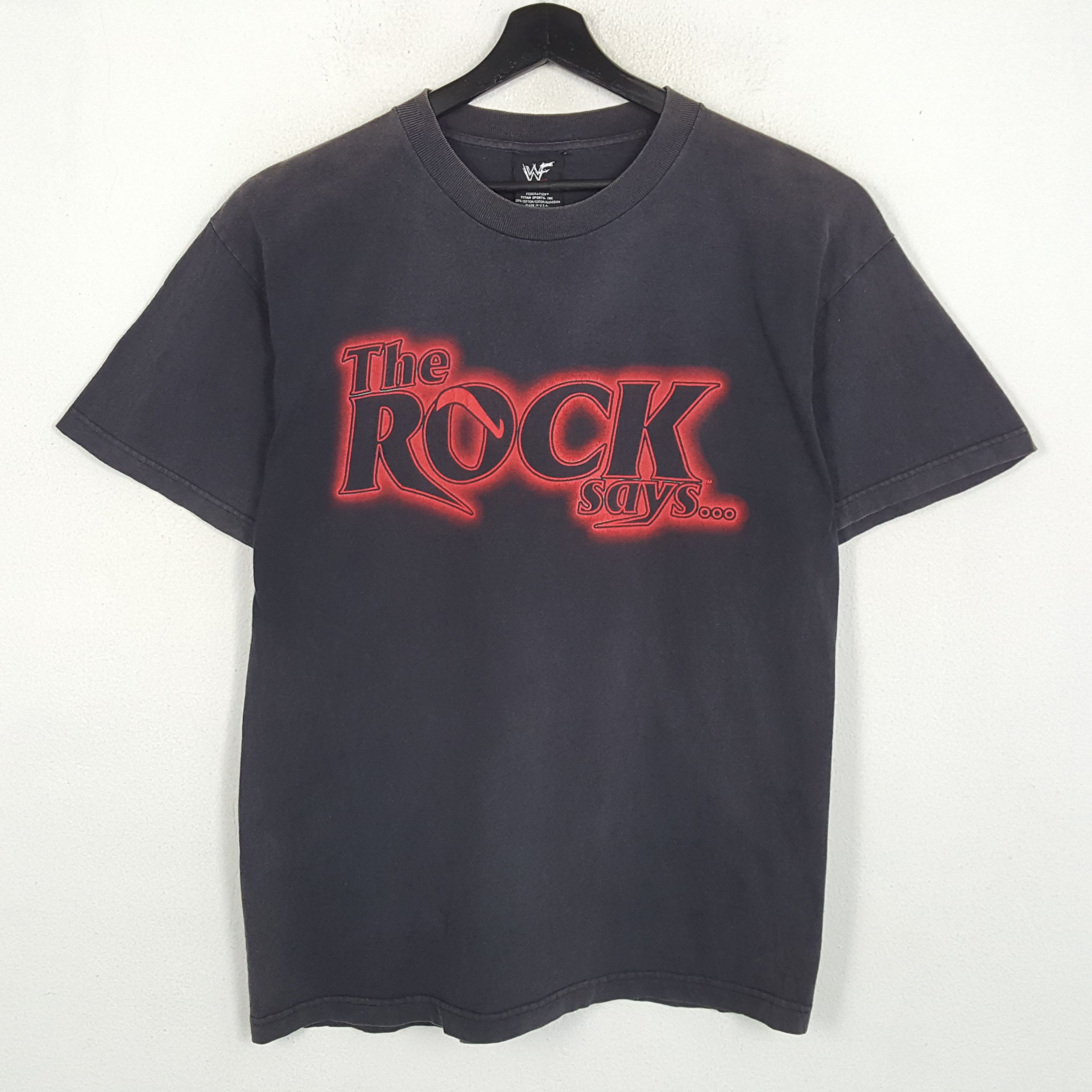 Vintage × WWE × WWF WWE WWF THE ROCK Center Design Vintage Tshirt Size US L / EU 52-54 / 3 - 1 Thumbnail
