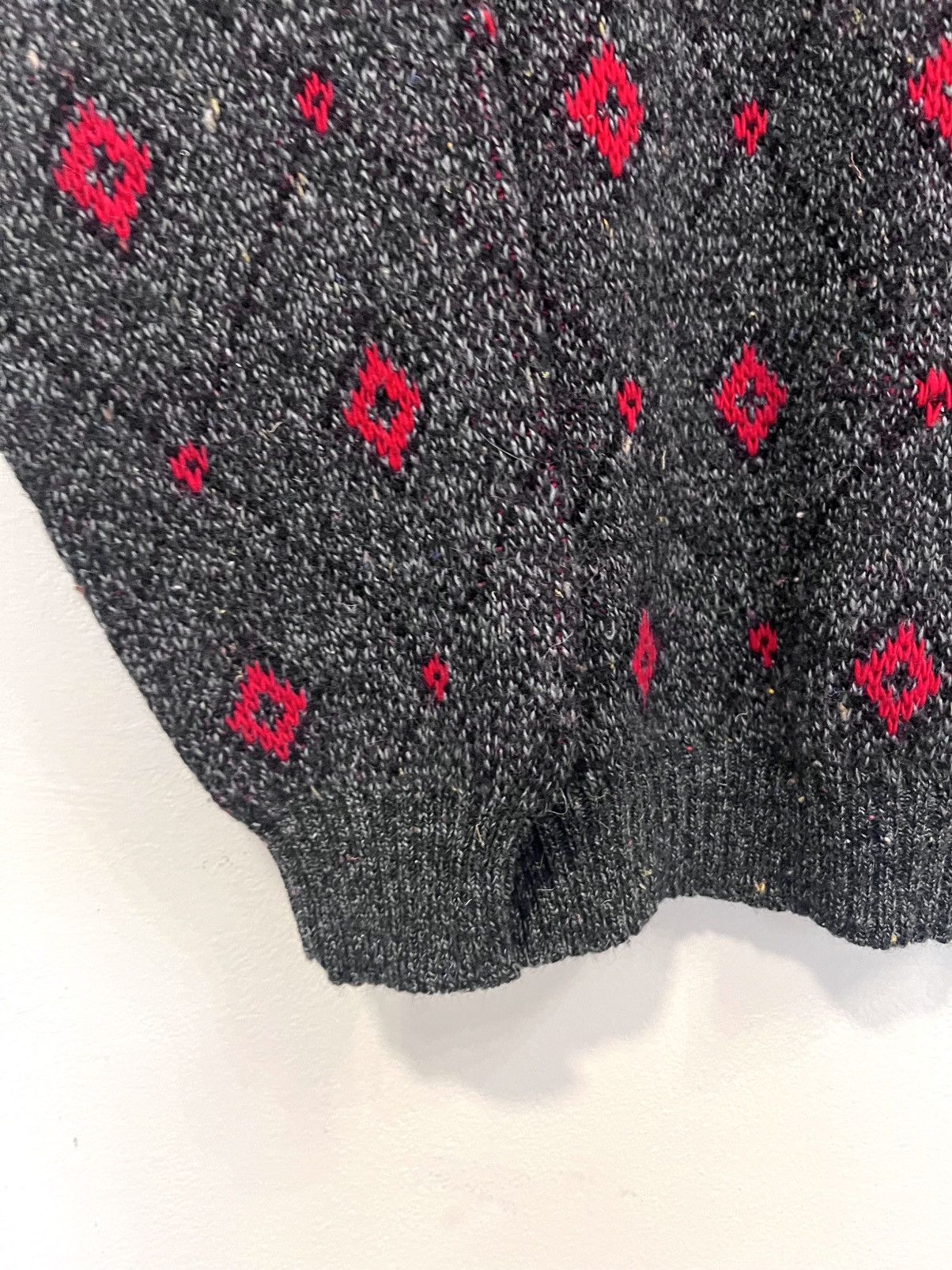 Artek 🖤♥️ Vintage 80s Artex Wool Sweater Charcoal Diamond Knit Size US M / EU 48-50 / 2 - 3 Thumbnail