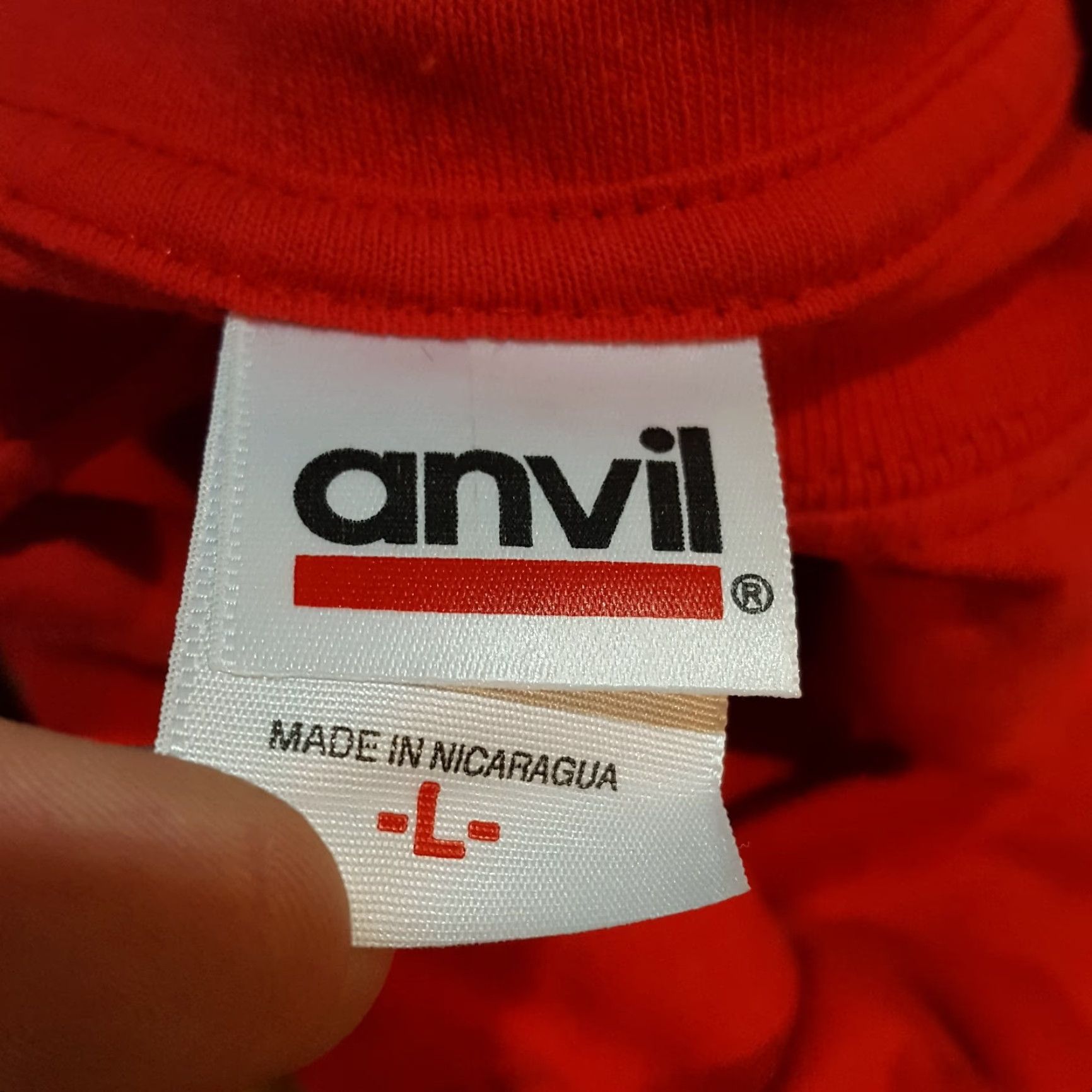 Anvil VINTAGE Anvil Bristol Motor Speedway NASCAR Irwin Racing T-Shirt Adult Large Red Short Sleeve Retro 90s Mens Size US L / EU 52-54 / 3 - 6 Thumbnail