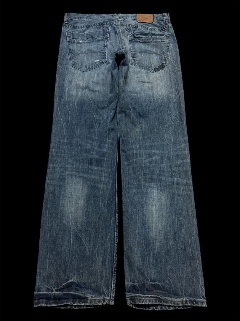 Japanese Brand Insane Aeropostale Mudwash Distressed Ripped Straight Leg Size US 33 - 2 Thumbnail