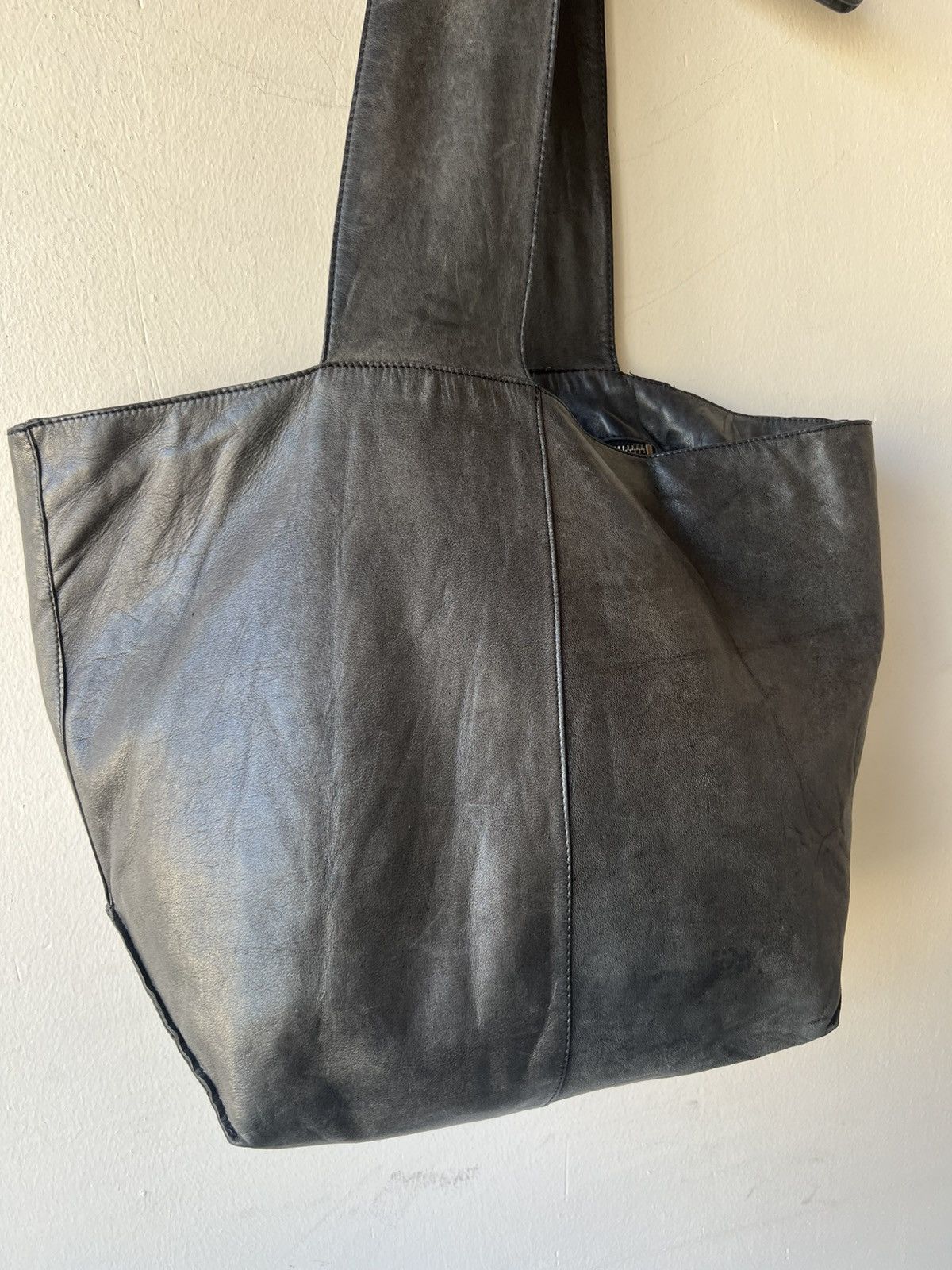 Leather Jurgen Lehl Japan Faded Patina Leather Asymmetrical Bag Size ONE SIZE - 16 Thumbnail
